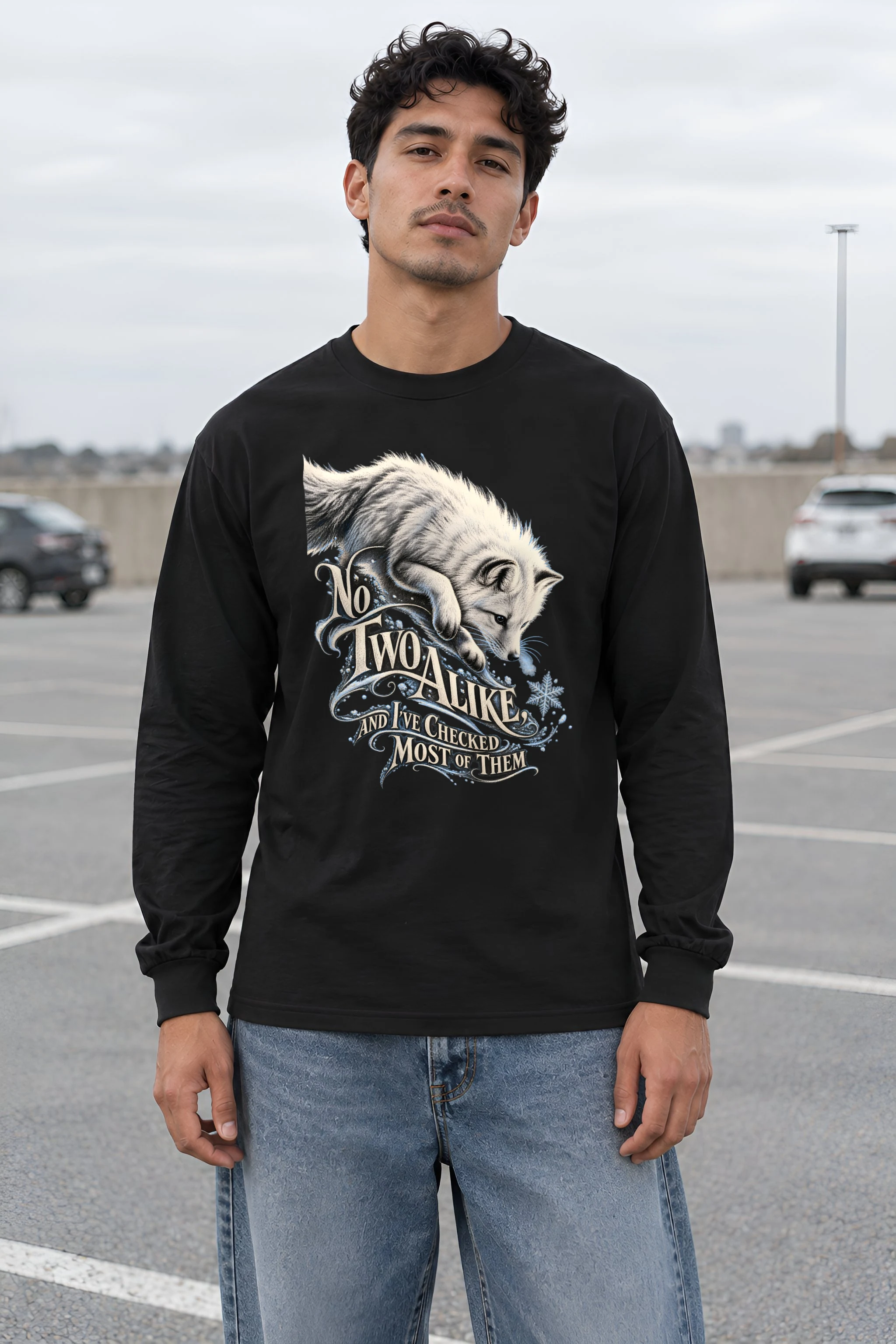 "No Two Alike Arctic Fox" Unisex Longsleeve T-shirt