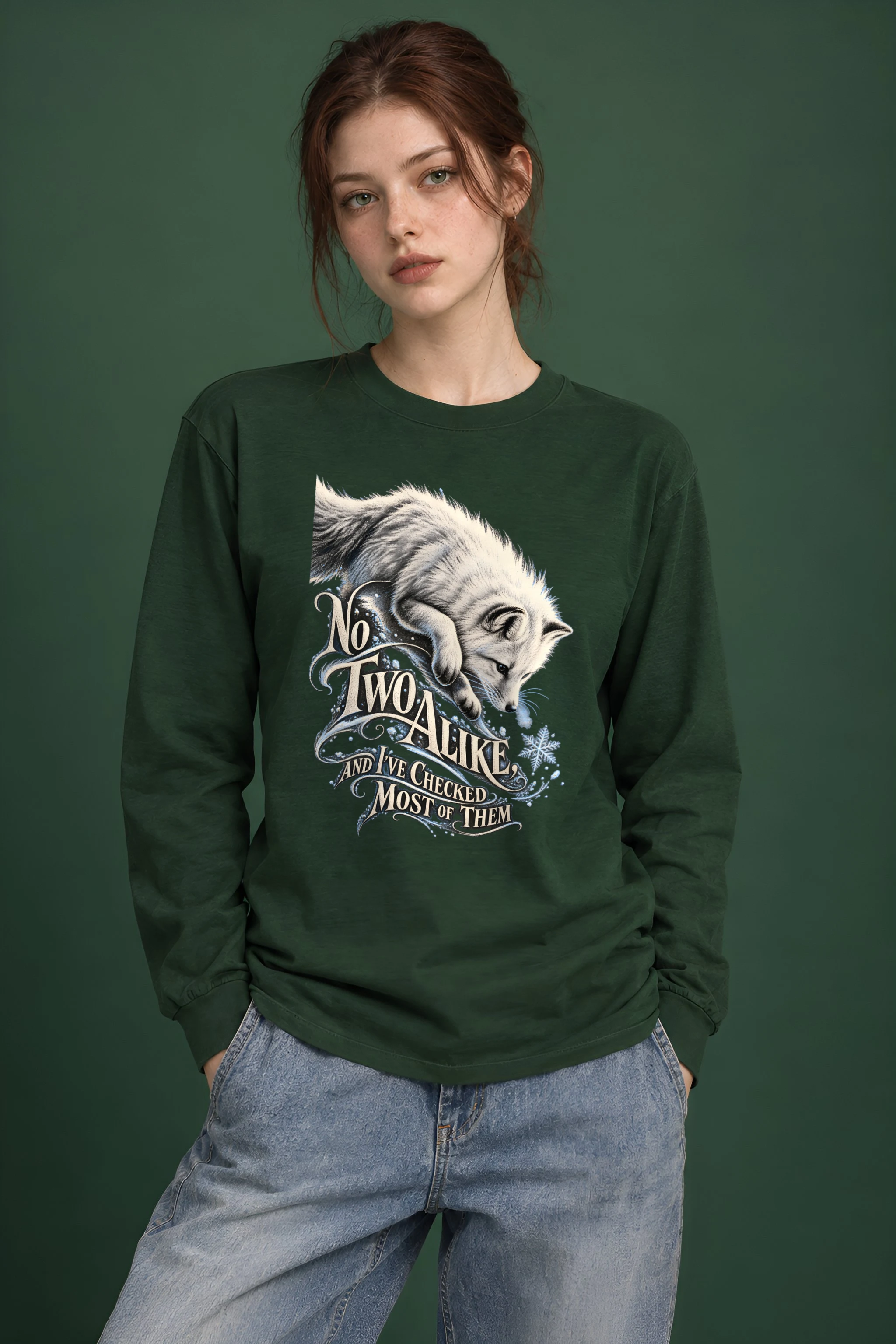 "No Two Alike Arctic Fox" Unisex Longsleeve T-shirt