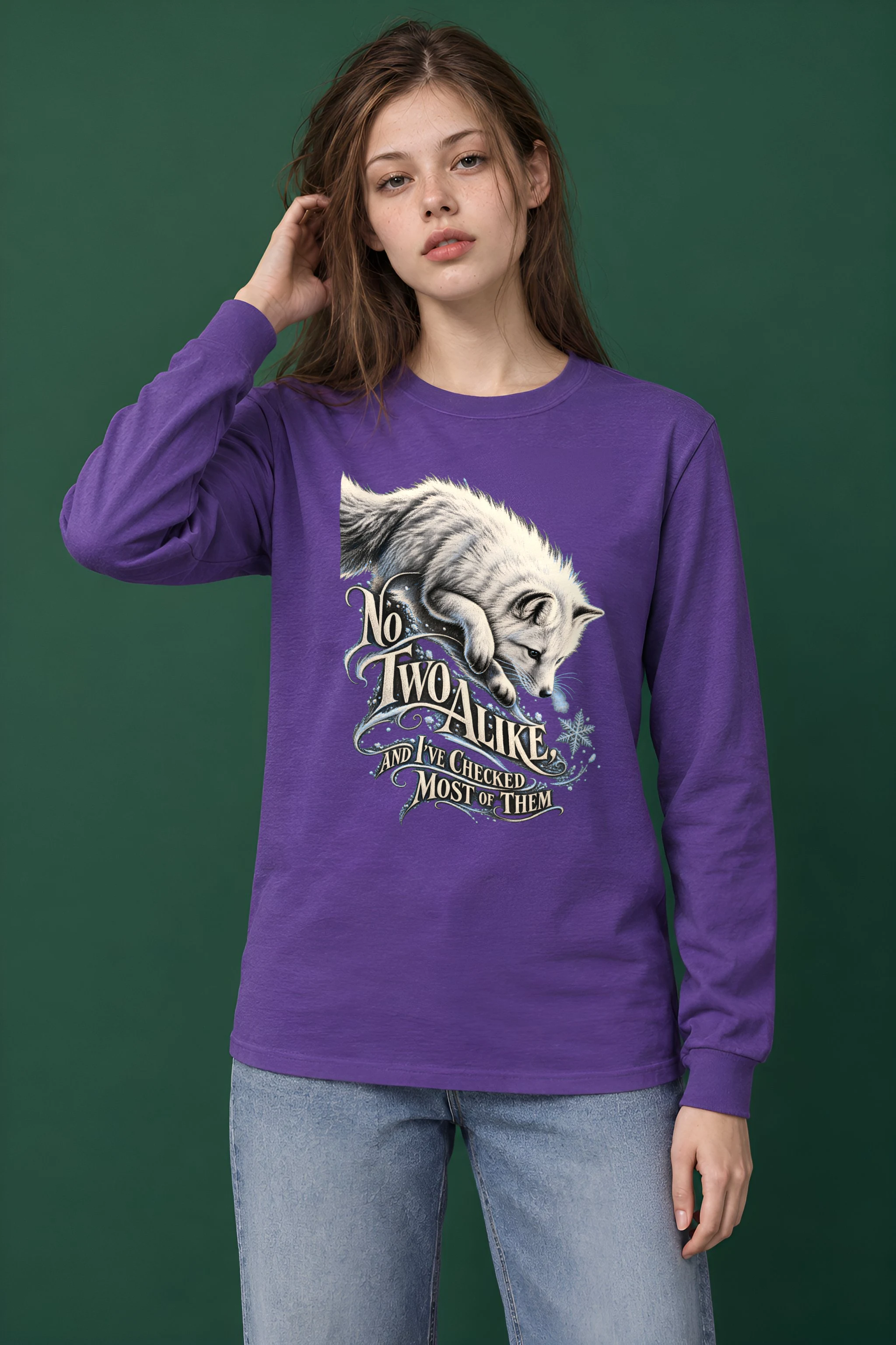 "No Two Alike Arctic Fox" Unisex Longsleeve T-shirt