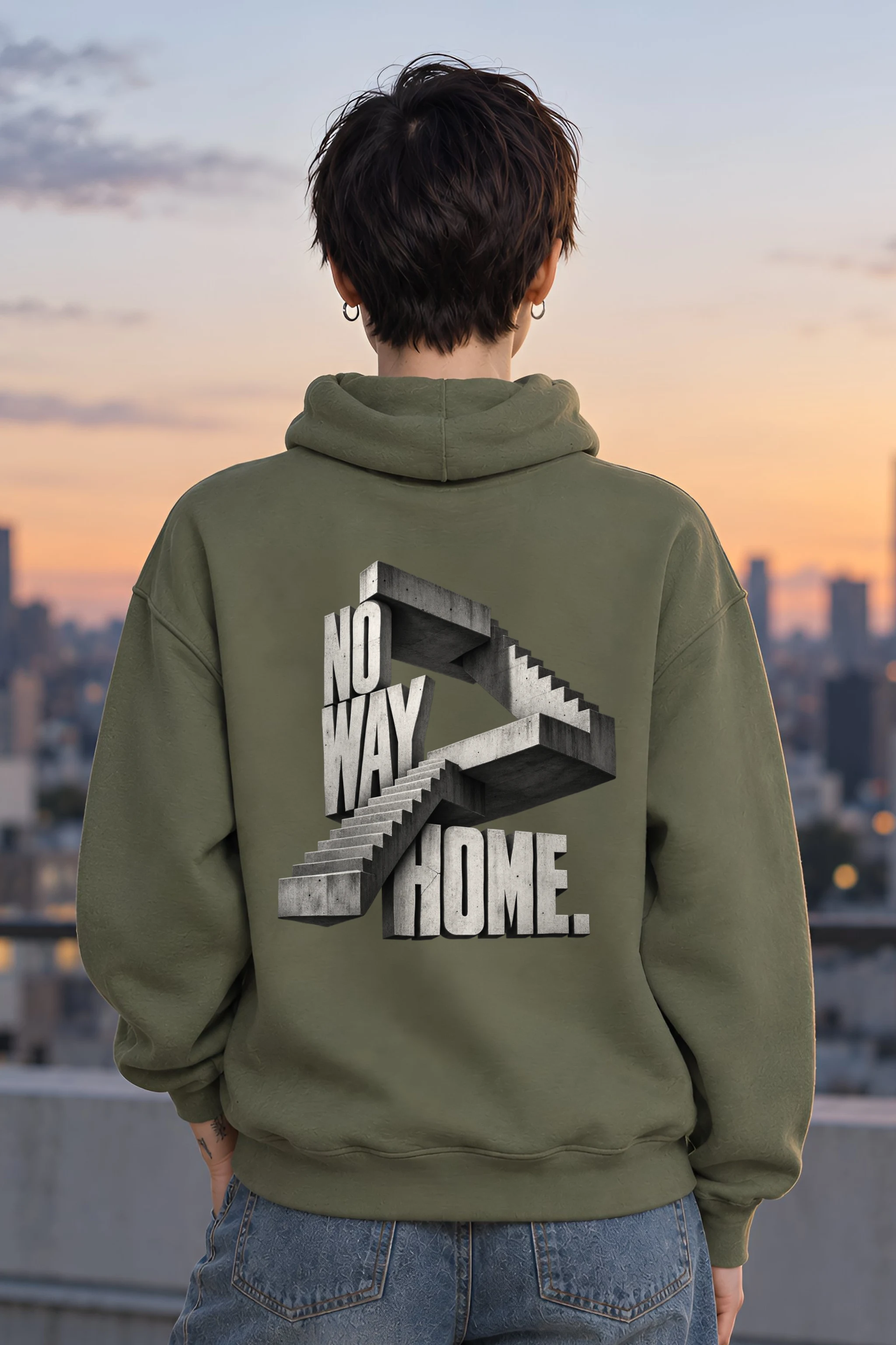 "No Way Home Concrete Stairs" 1 Pullover Hoodie