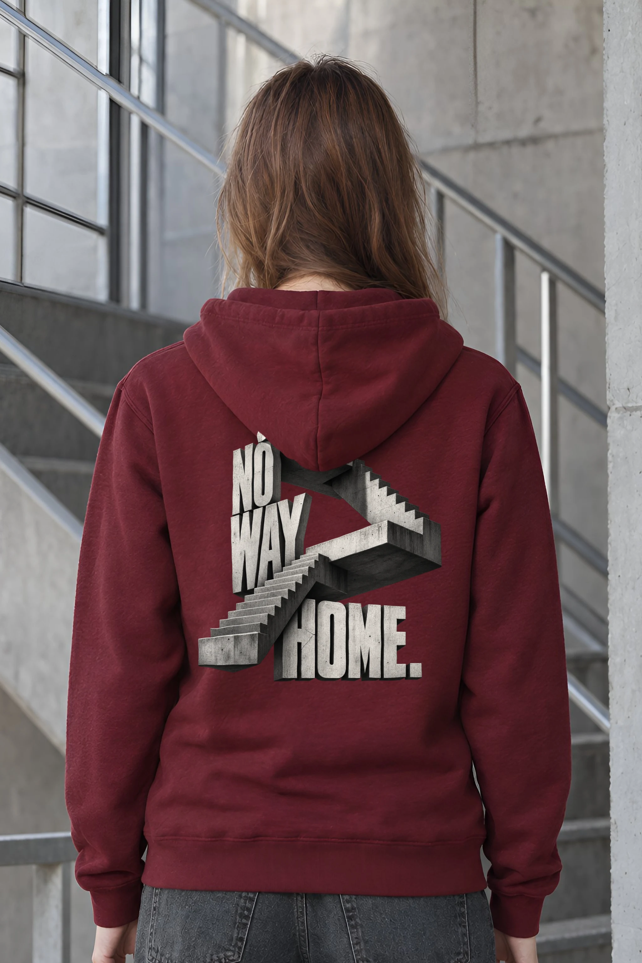 "No Way Home Concrete Stairs" 1 Pullover Hoodie