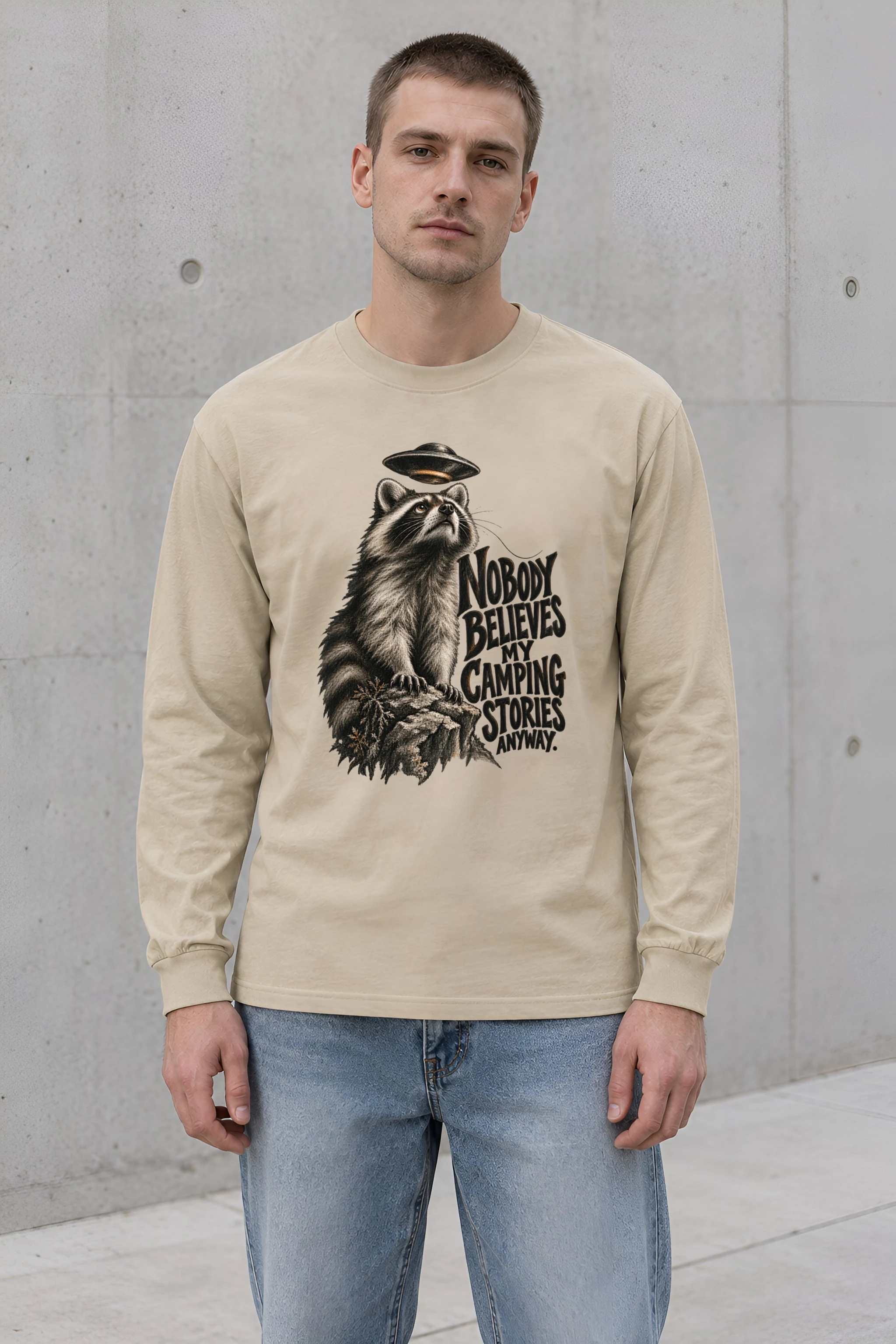 "Nobody Believes My Camping Stories" Unisex Longsleeve T-shirt