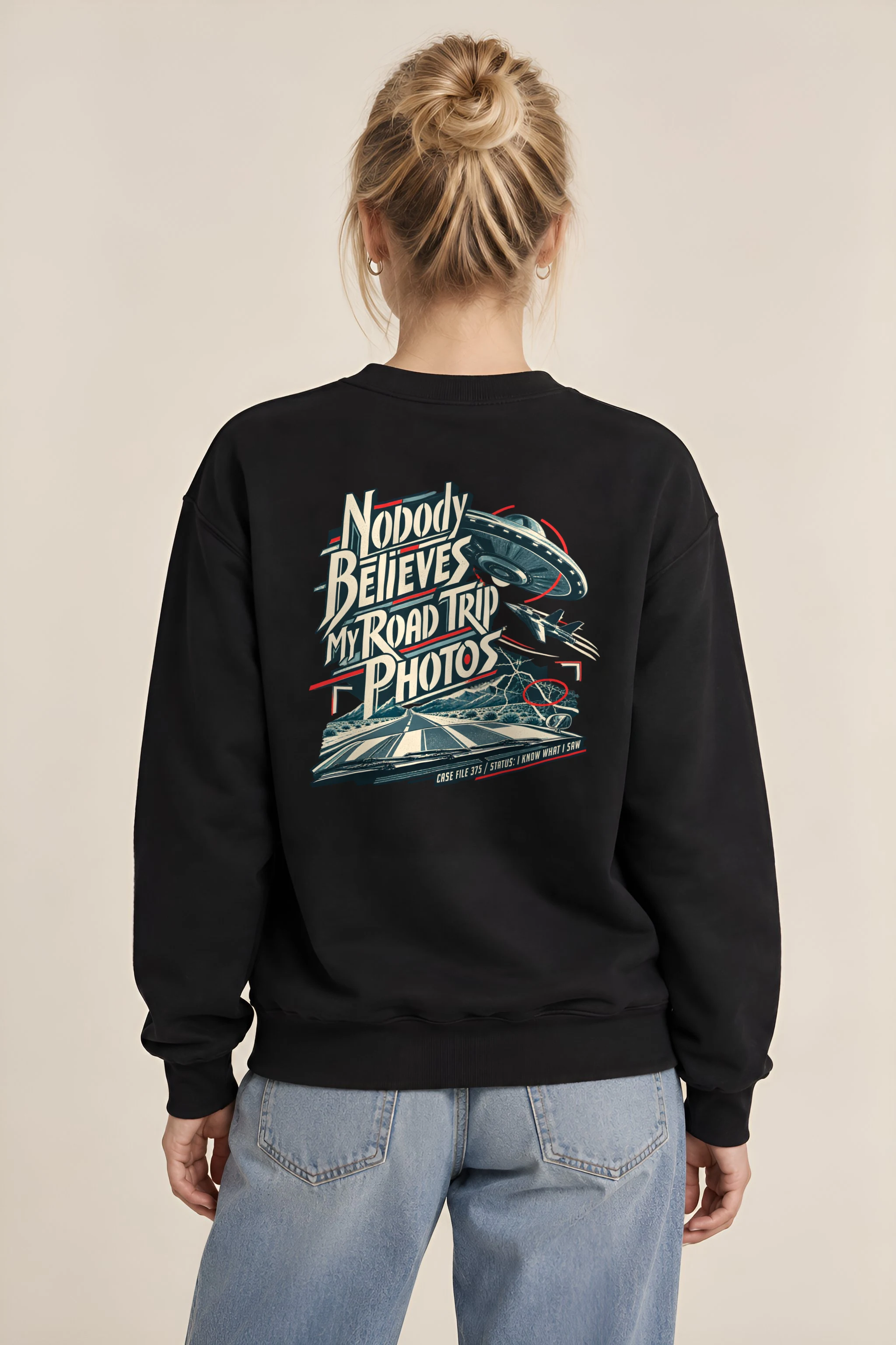 "Nobody Believes My Road Trip Photos" Heavy Blend Unisex Crewneck Sweatshirt