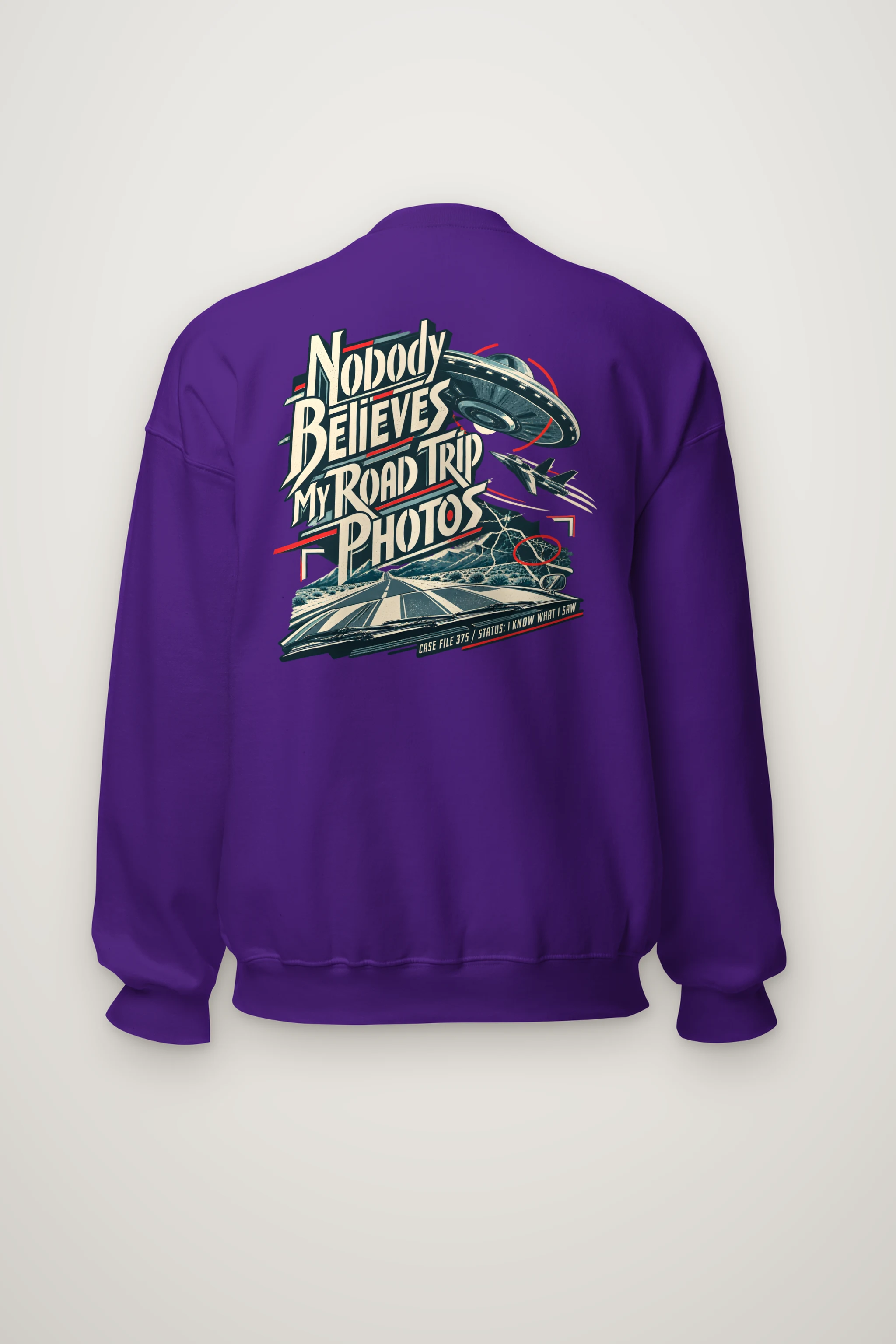"Nobody Believes My Road Trip Photos" Heavy Blend Unisex Crewneck Sweatshirt