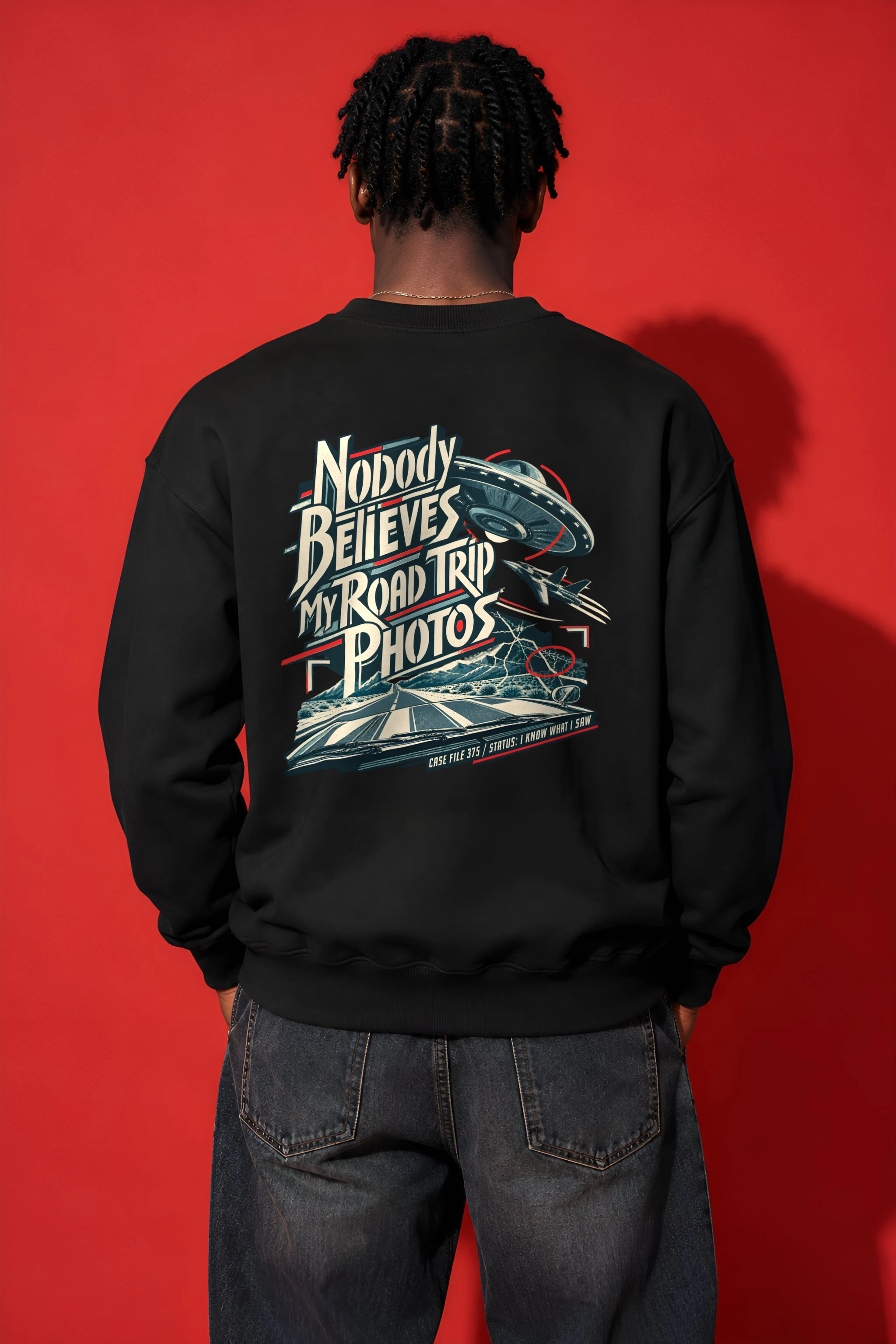 "Nobody Believes My Road Trip Photos" Heavy Blend Unisex Crewneck Sweatshirt