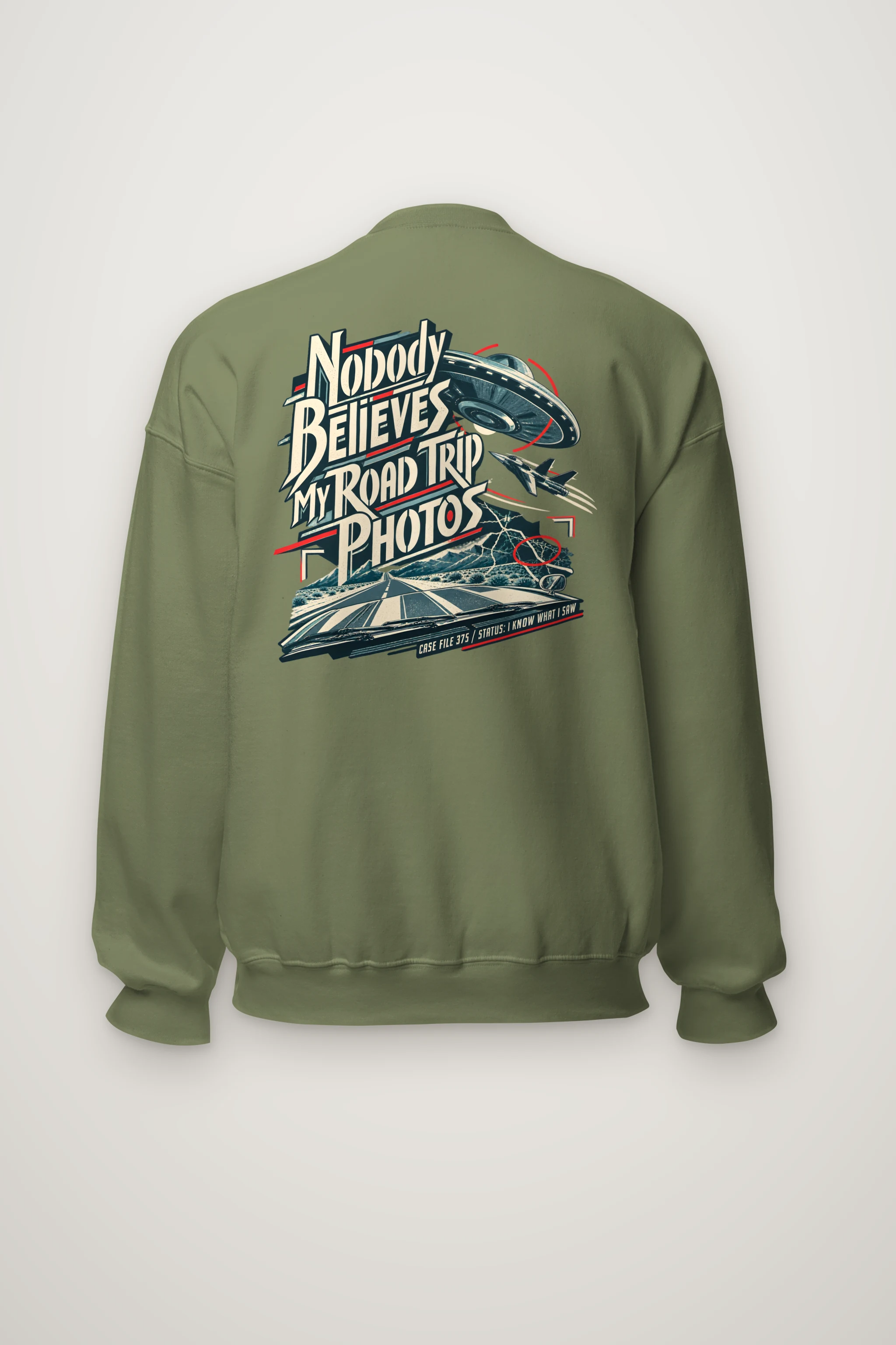 "Nobody Believes My Road Trip Photos" Heavy Blend Unisex Crewneck Sweatshirt