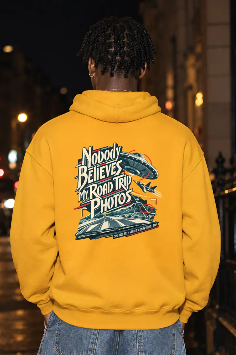 “Nobody Believes My Road Trip Photos” Heavy Blend Unisex Pullover Hoodie