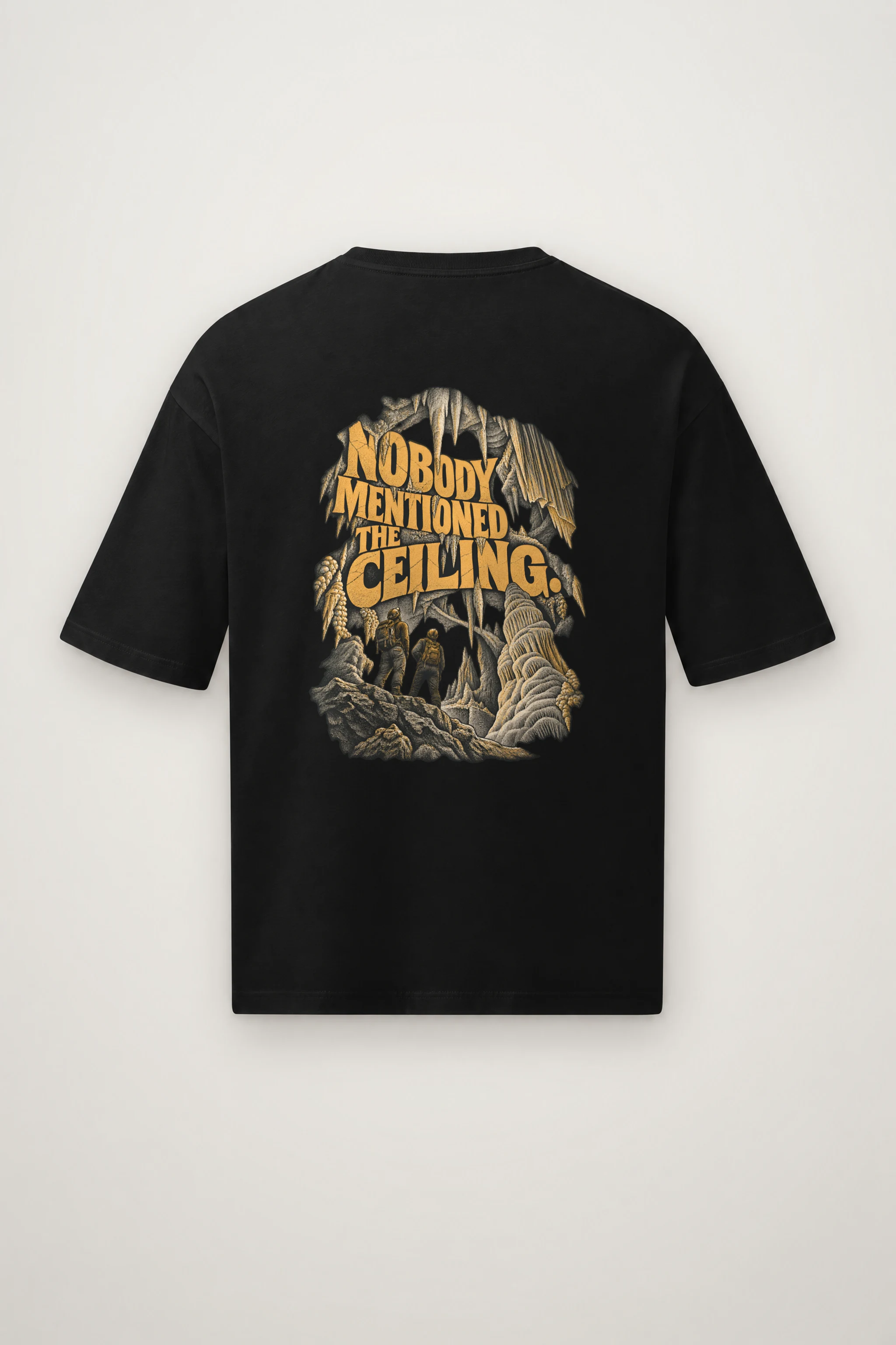 "Nobody Mentioned the Ceiling" Men's Oversized Heavyweight Crewneck T-Shirt
