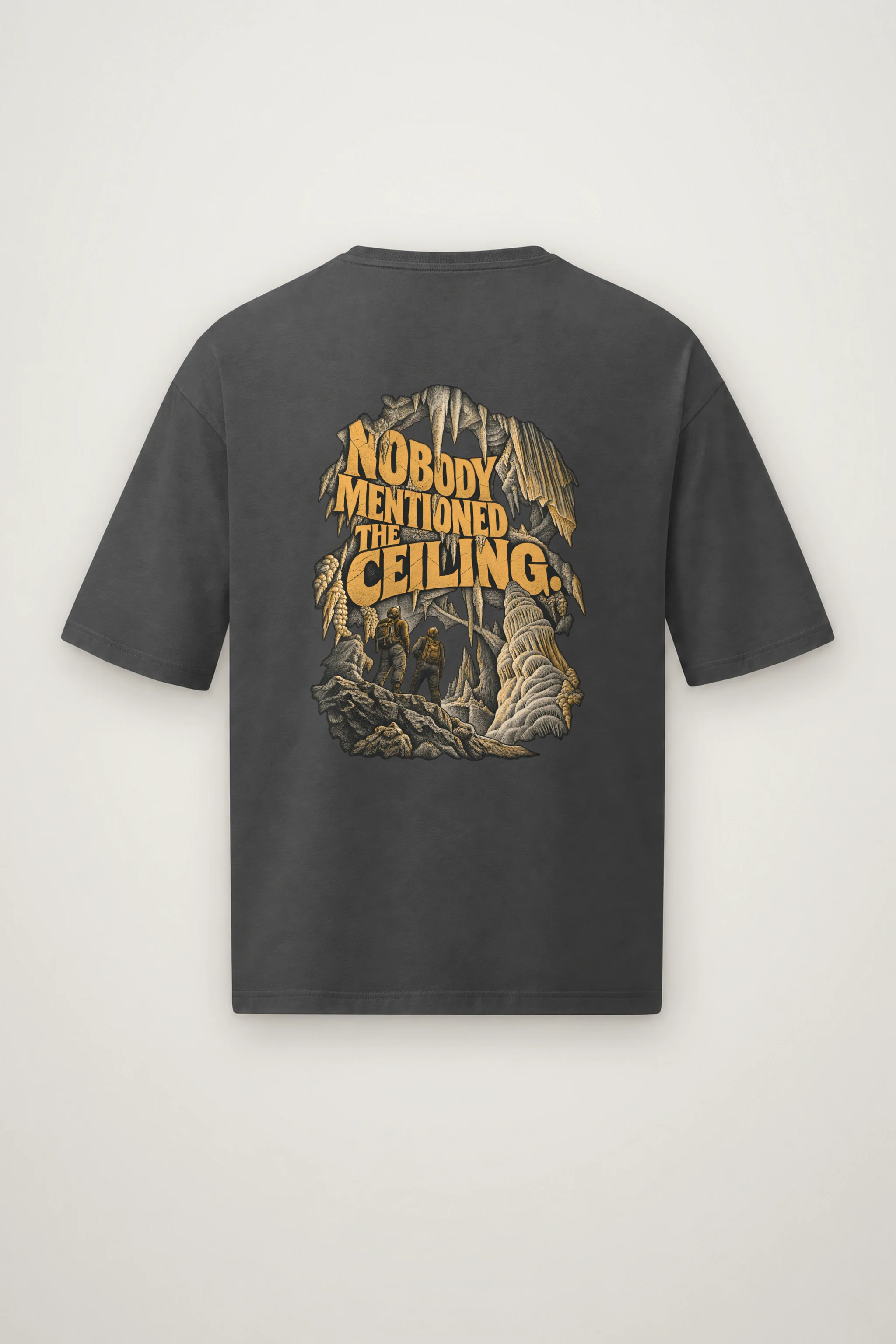 "Nobody Mentioned the Ceiling" Men's Oversized Heavyweight Crewneck T-Shirt