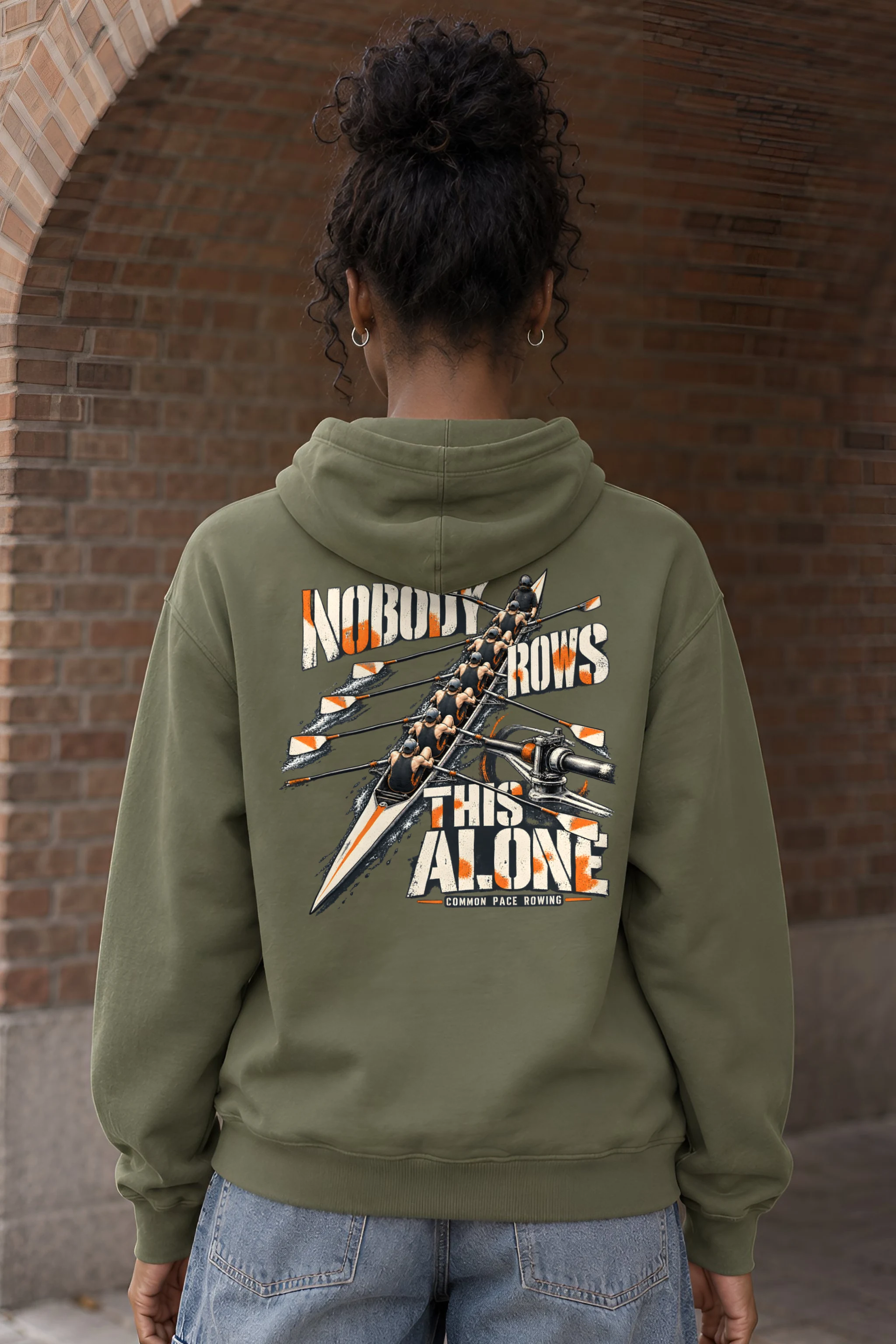 "Nobody Rows This Alone" Heavy Blend Unisex Pullover Hoodie