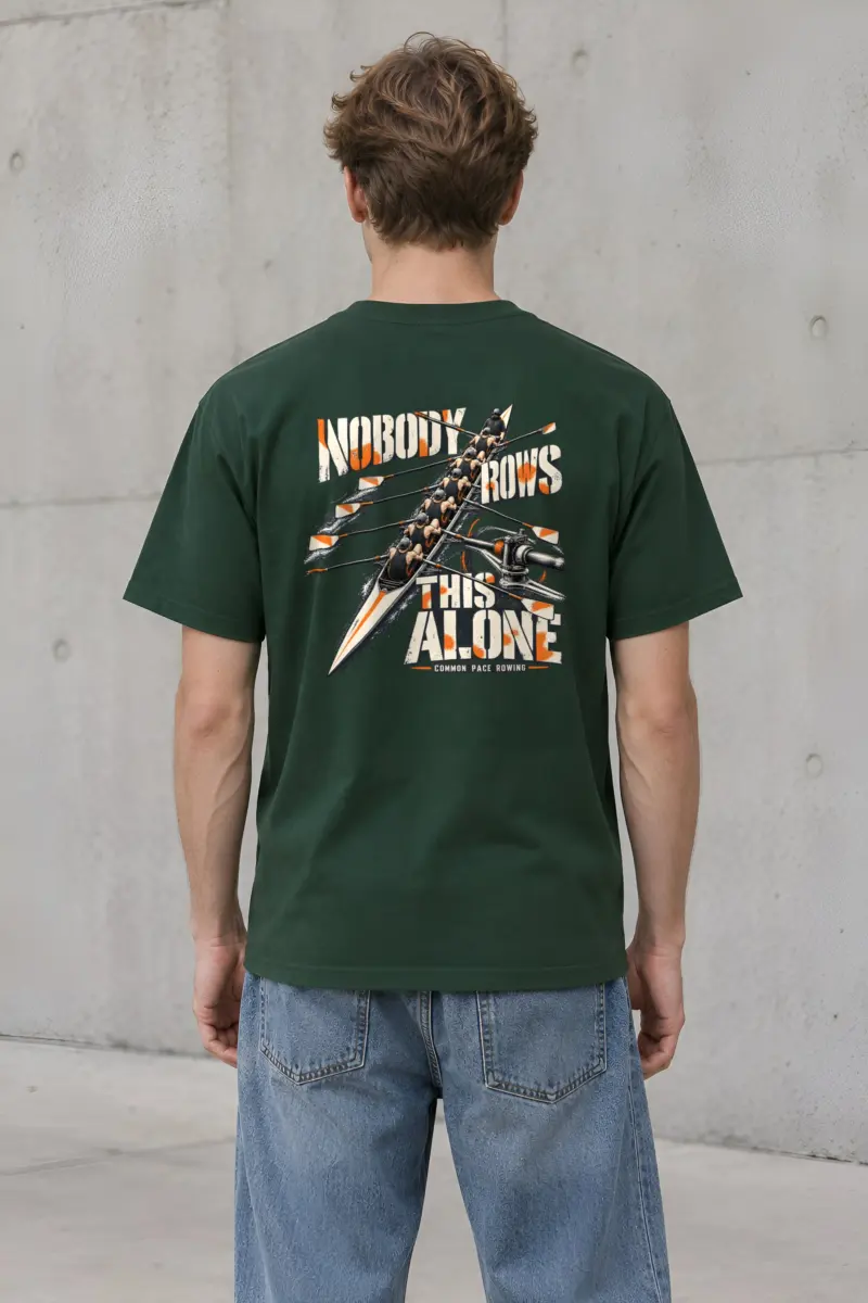 "Nobody Rows This Alone" Heavyweight Unisex Crewneck T-shirt