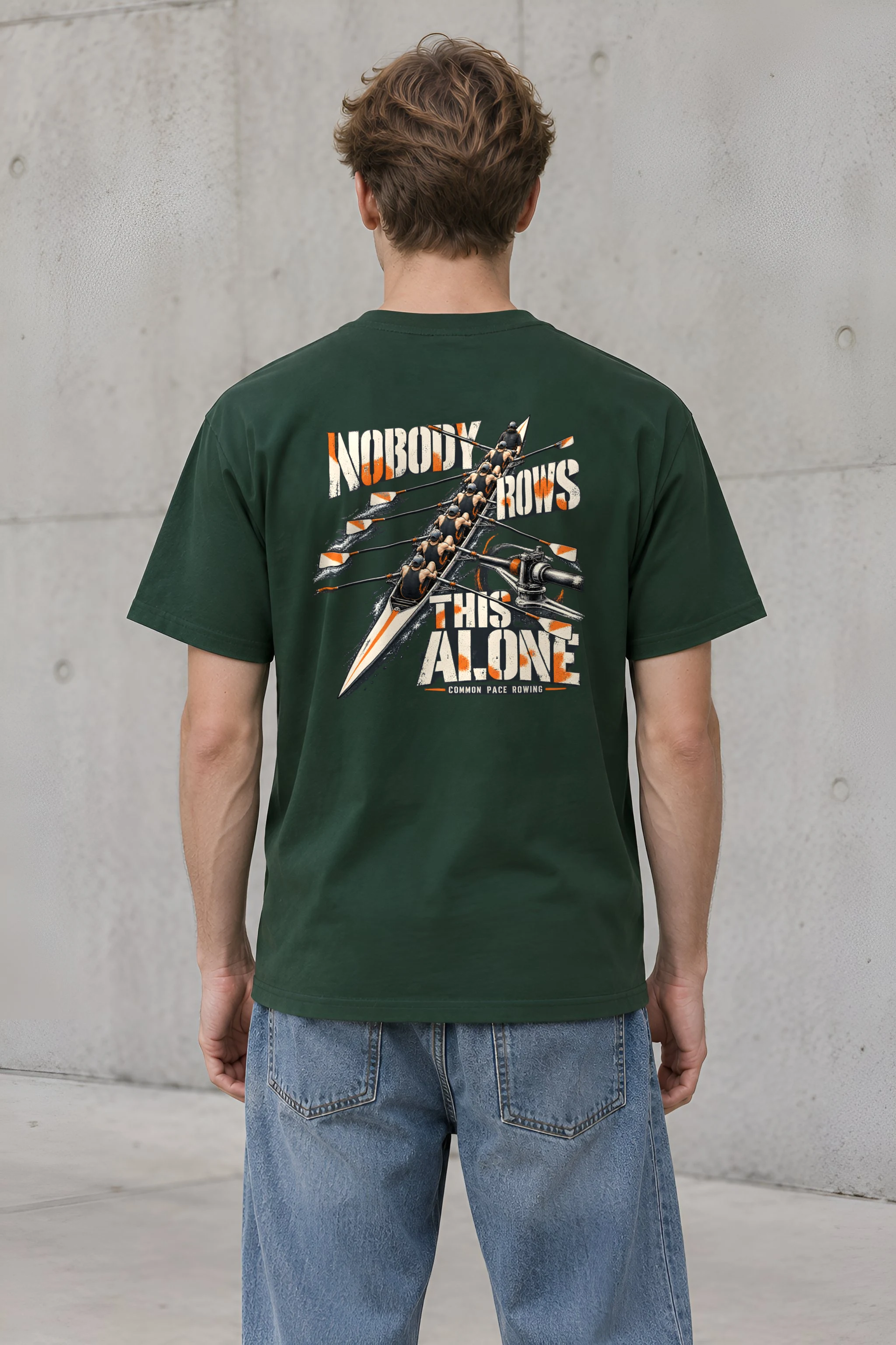 "Nobody Rows This Alone" Heavyweight Unisex Crewneck T-shirt