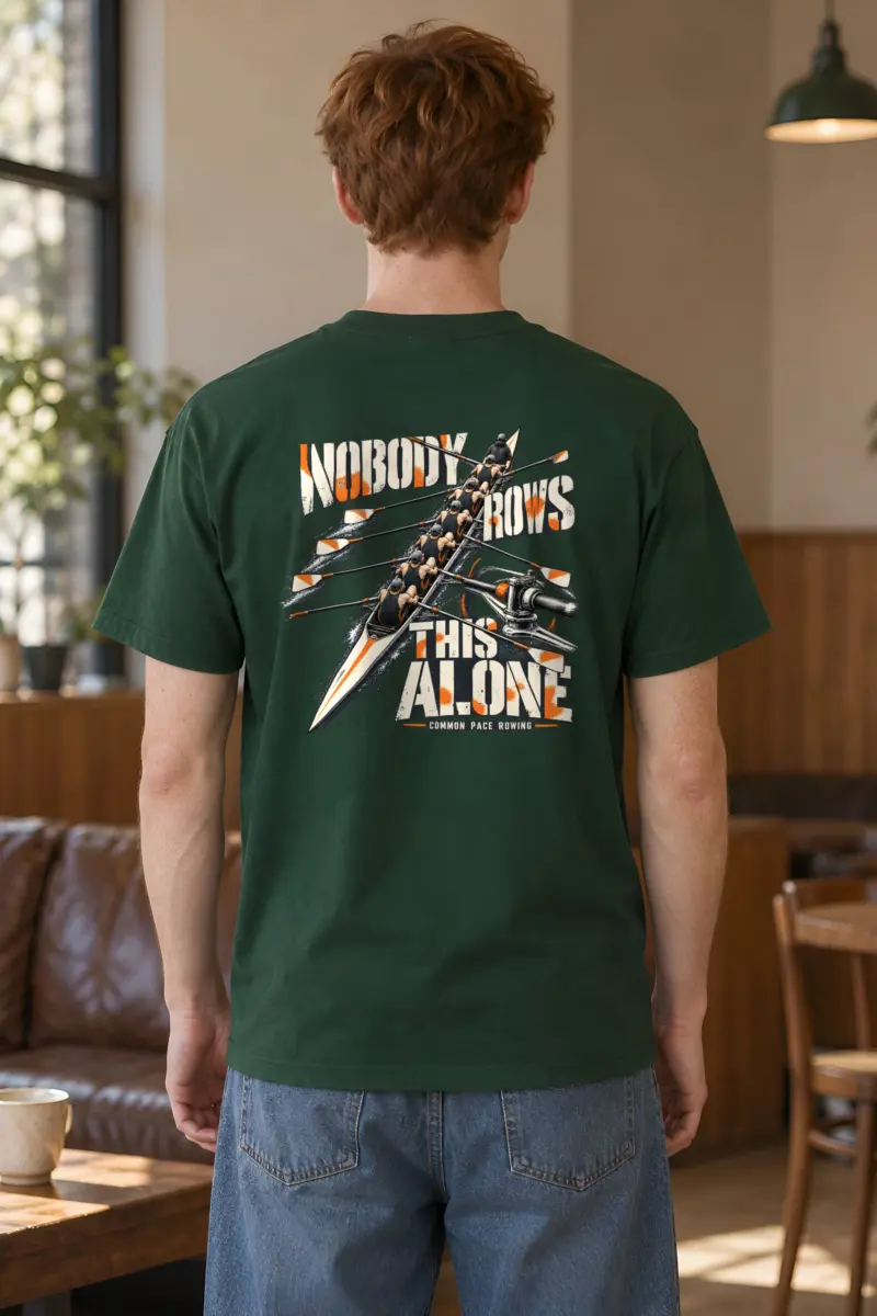 “Nobody Rows This Alone” Heavyweight Unisex Crewneck T-shirt