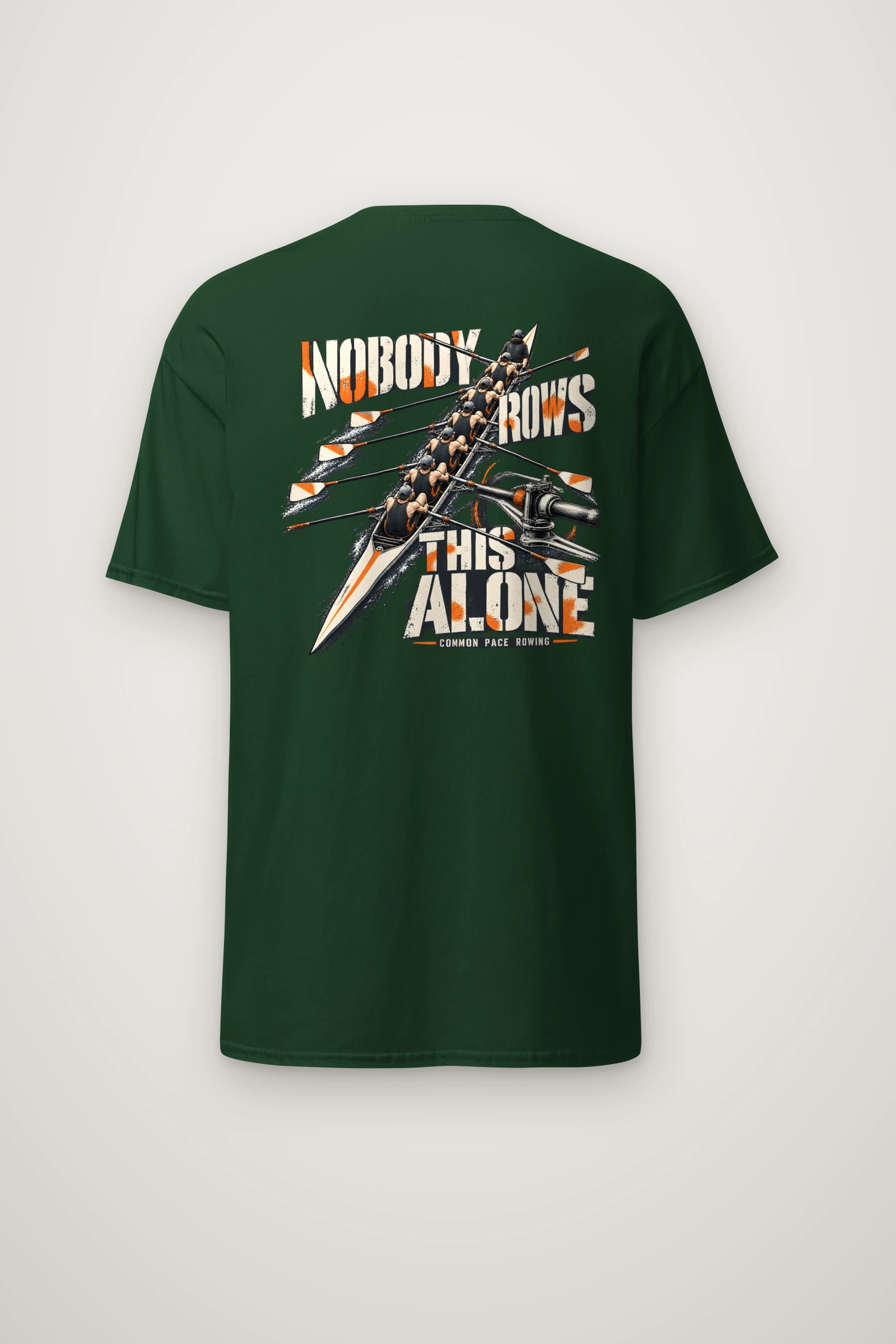 "Nobody Rows This Alone" Heavyweight Unisex Crewneck T-shirt