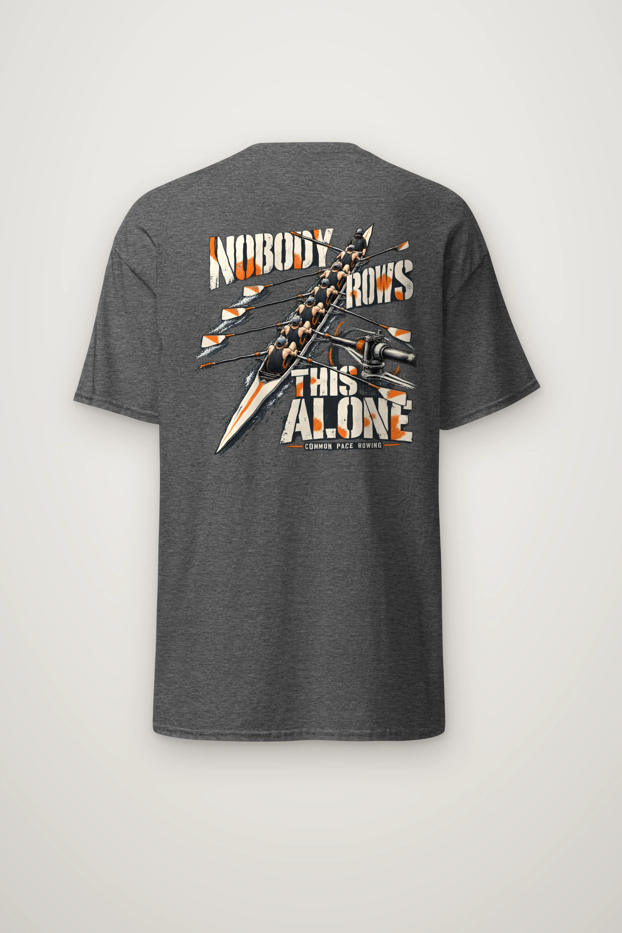 "Nobody Rows This Alone" Heavyweight Unisex Crewneck T-shirt