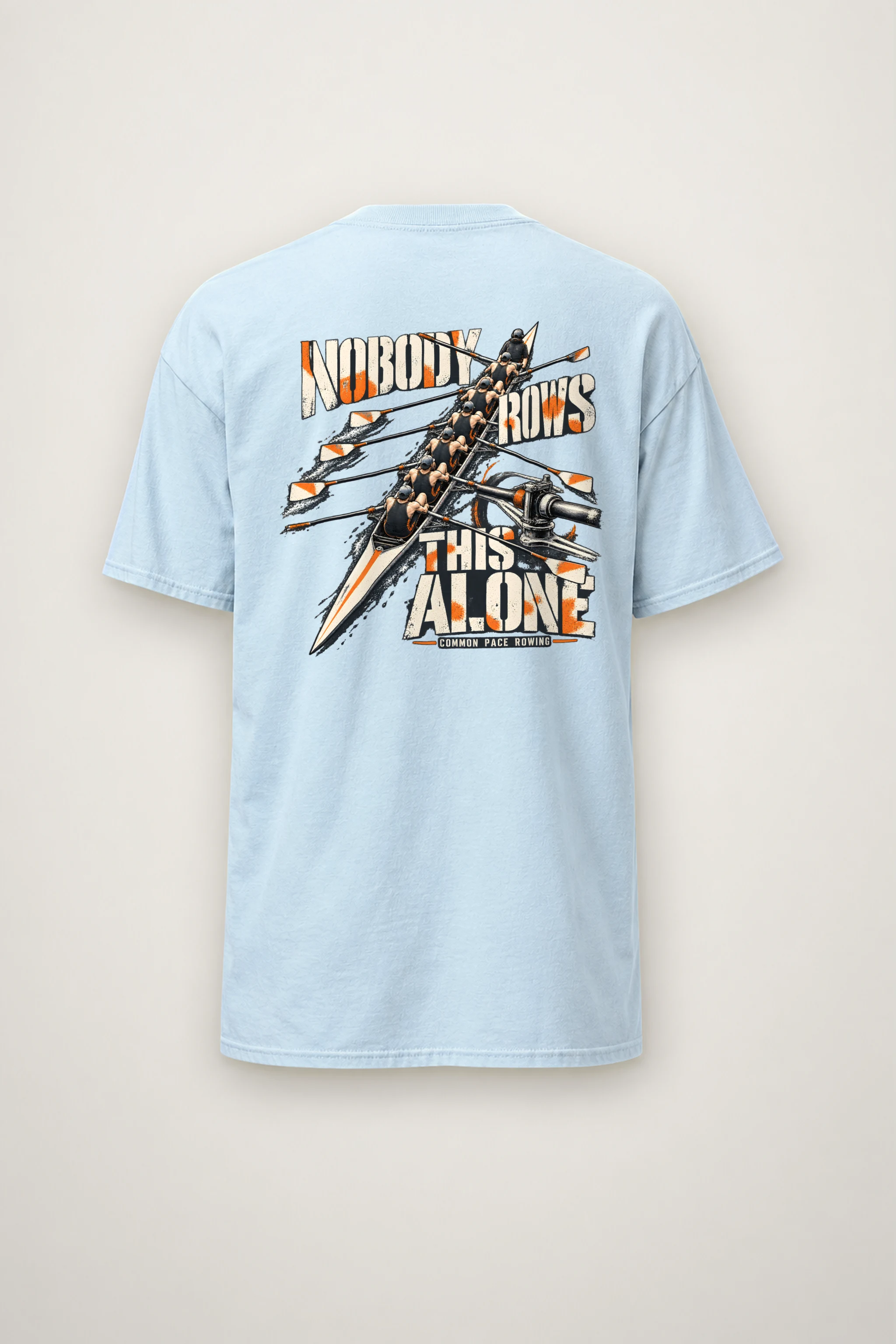"Nobody Rows This Alone" Heavyweight Unisex Crewneck T-shirt