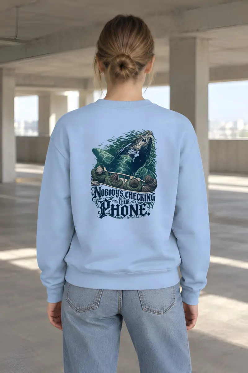 "Nobody's Checking Their Phone" Heavy Blend Unisex Crewneck Sweatshirt