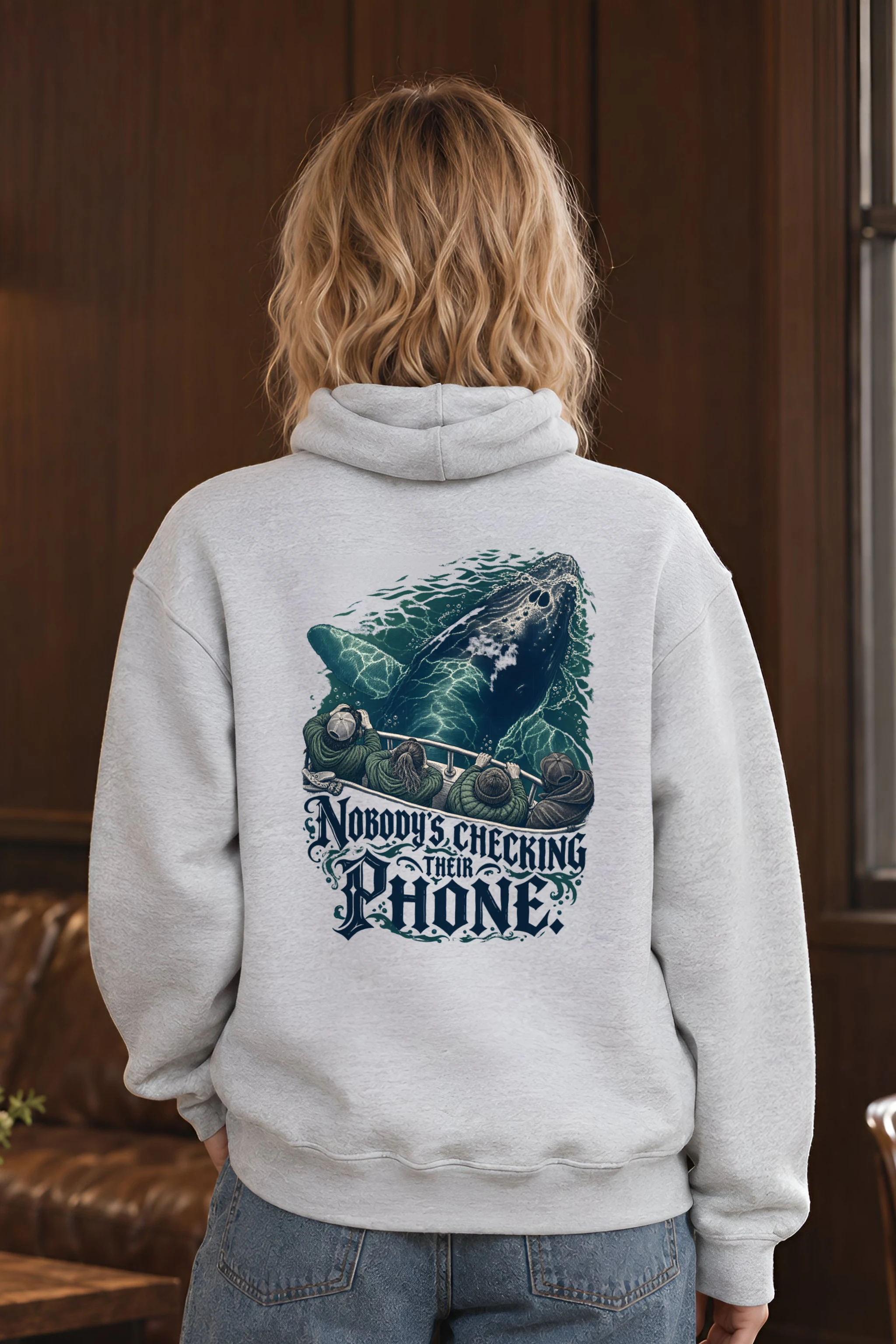 "Nobody's Checking Their Phone" Heavy Blend Unisex Pullover Hoodie