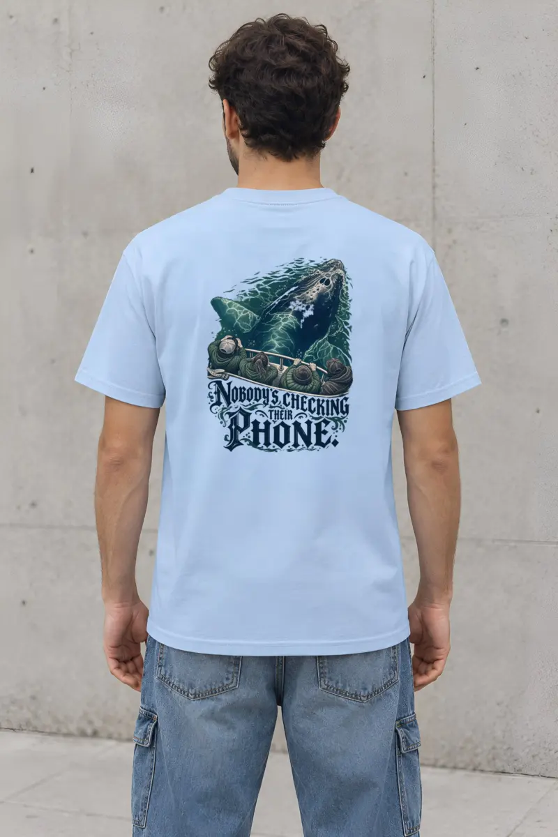 "Nobody's Checking Their Phone" Heavyweight Unisex Crewneck T-shirt