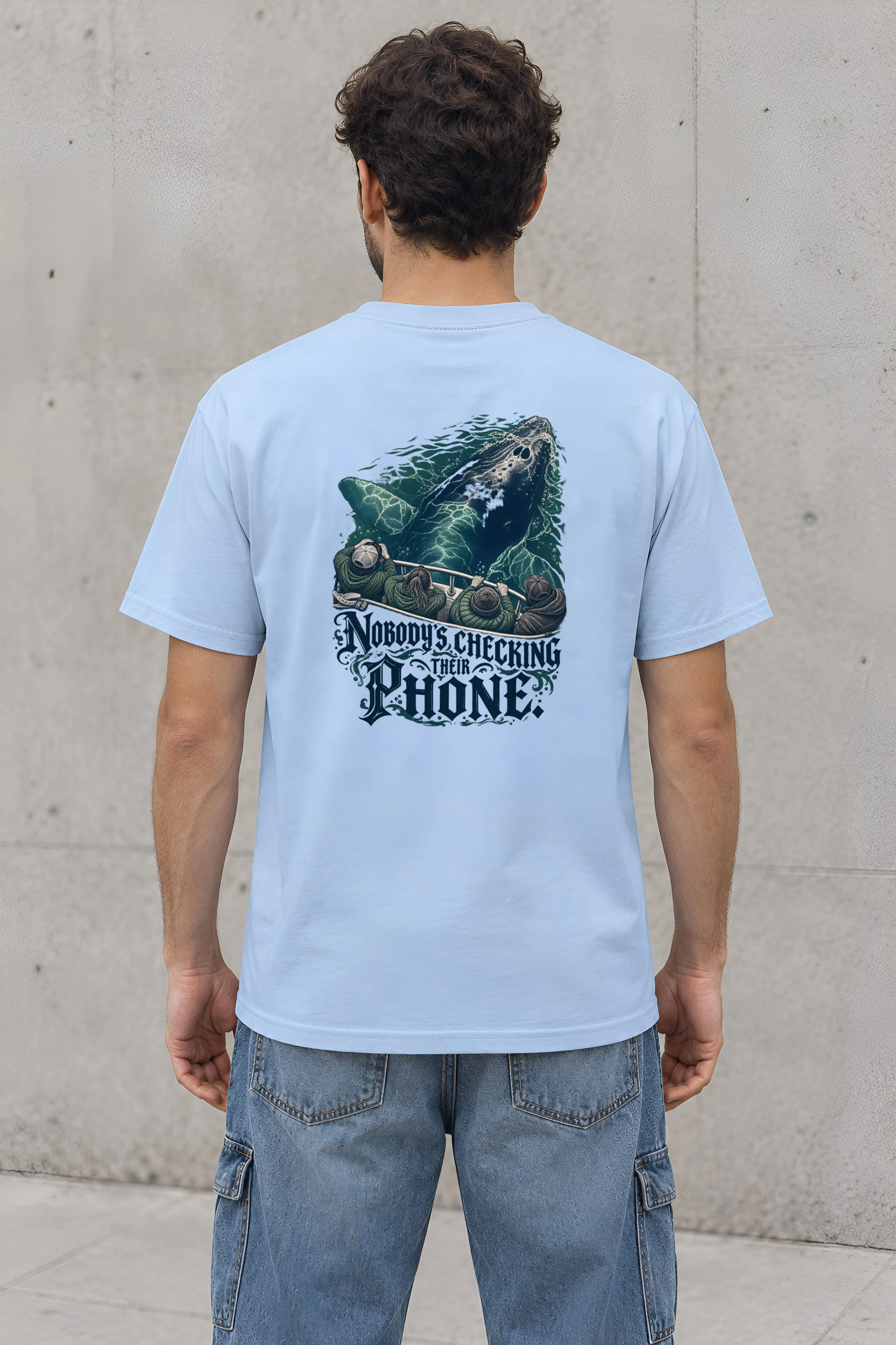 "Nobody's Checking Their Phone" Heavyweight Unisex Crewneck T-shirt