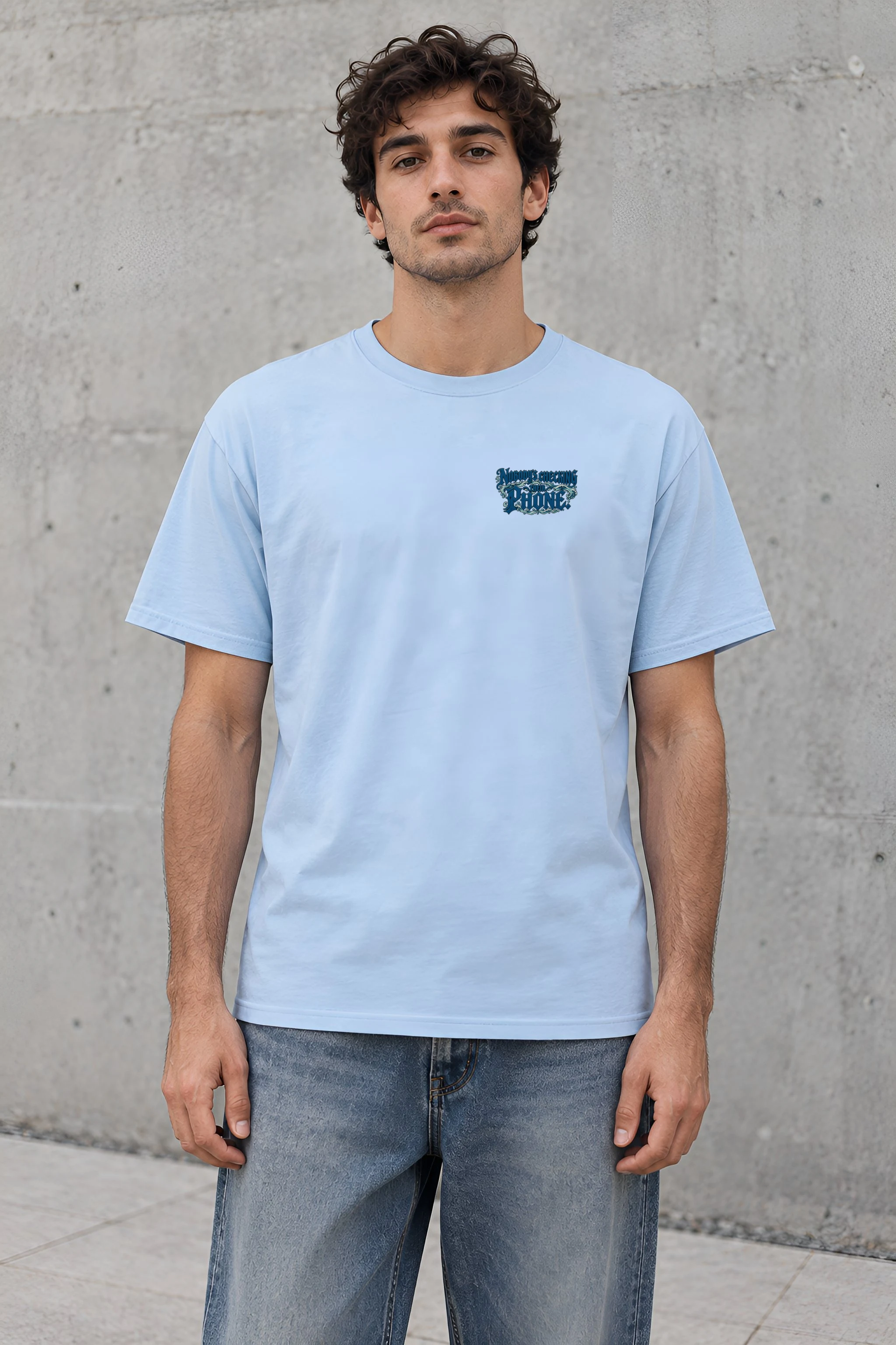"Nobody's Checking Their Phone" Heavyweight Unisex Crewneck T-shirt