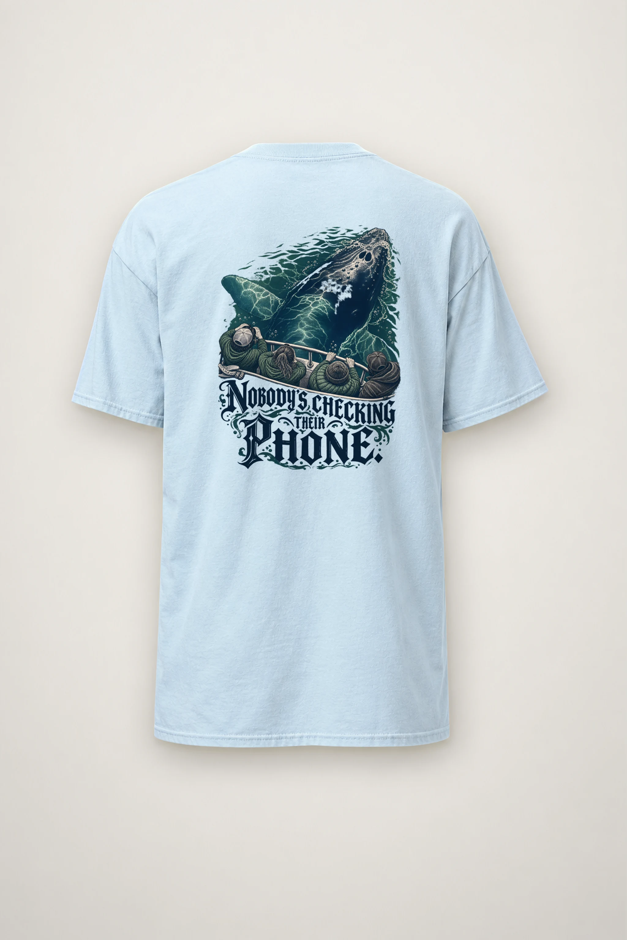 "Nobody's Checking Their Phone" Heavyweight Unisex Crewneck T-shirt