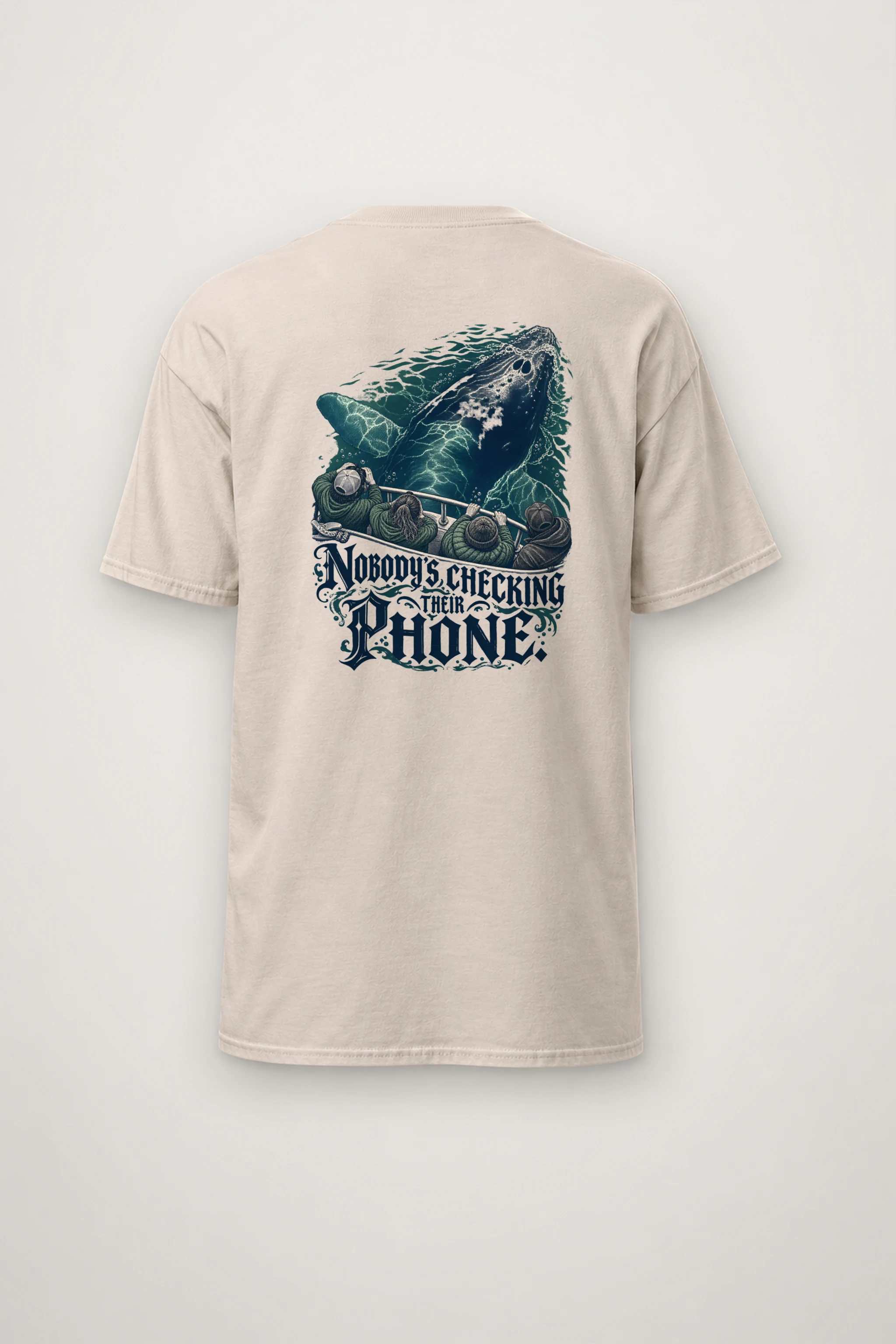 "Nobody's Checking Their Phone" Heavyweight Unisex Crewneck T-shirt