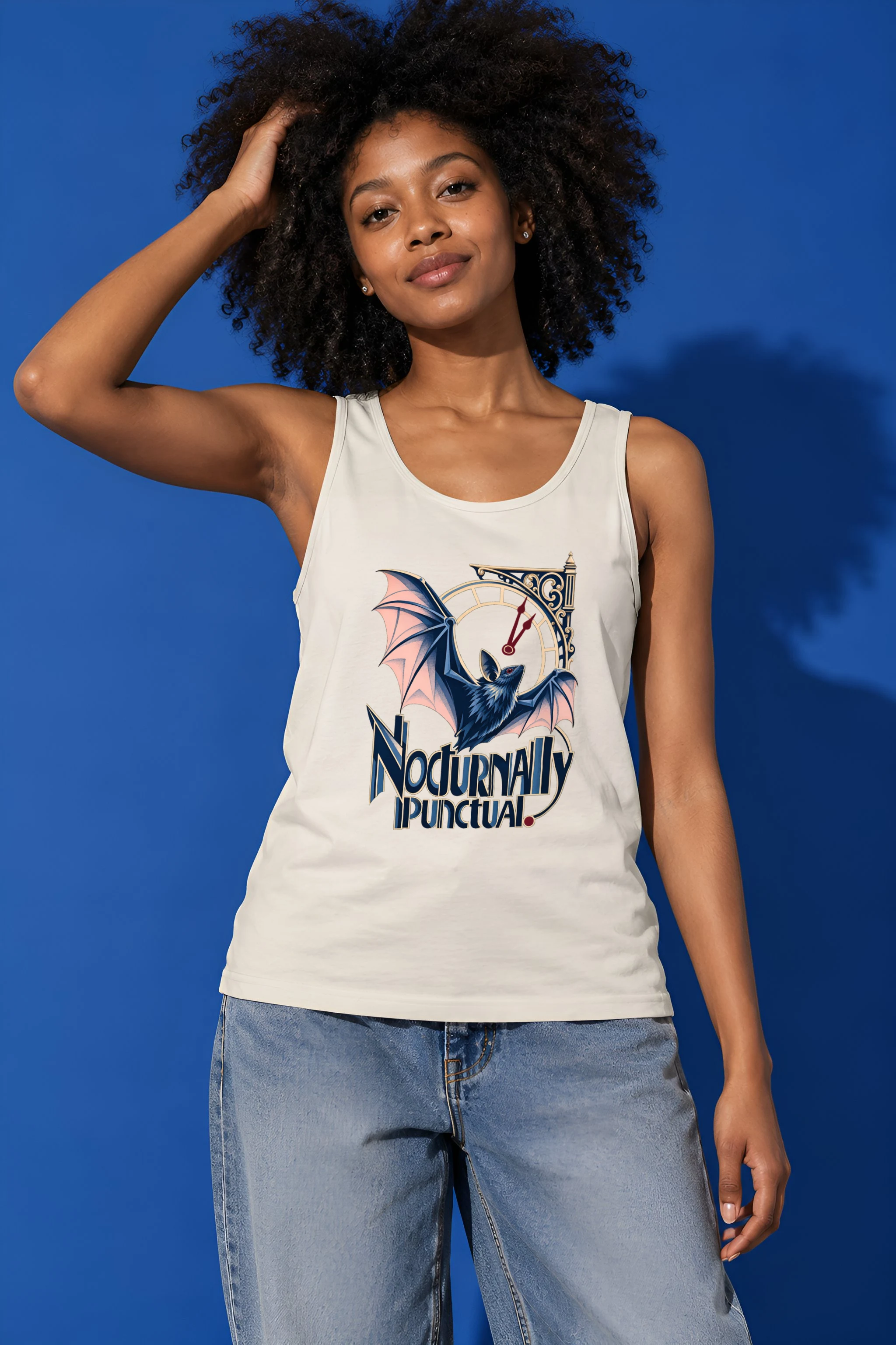 "Nocturnally Punctual" Unisex Jersey Tank
