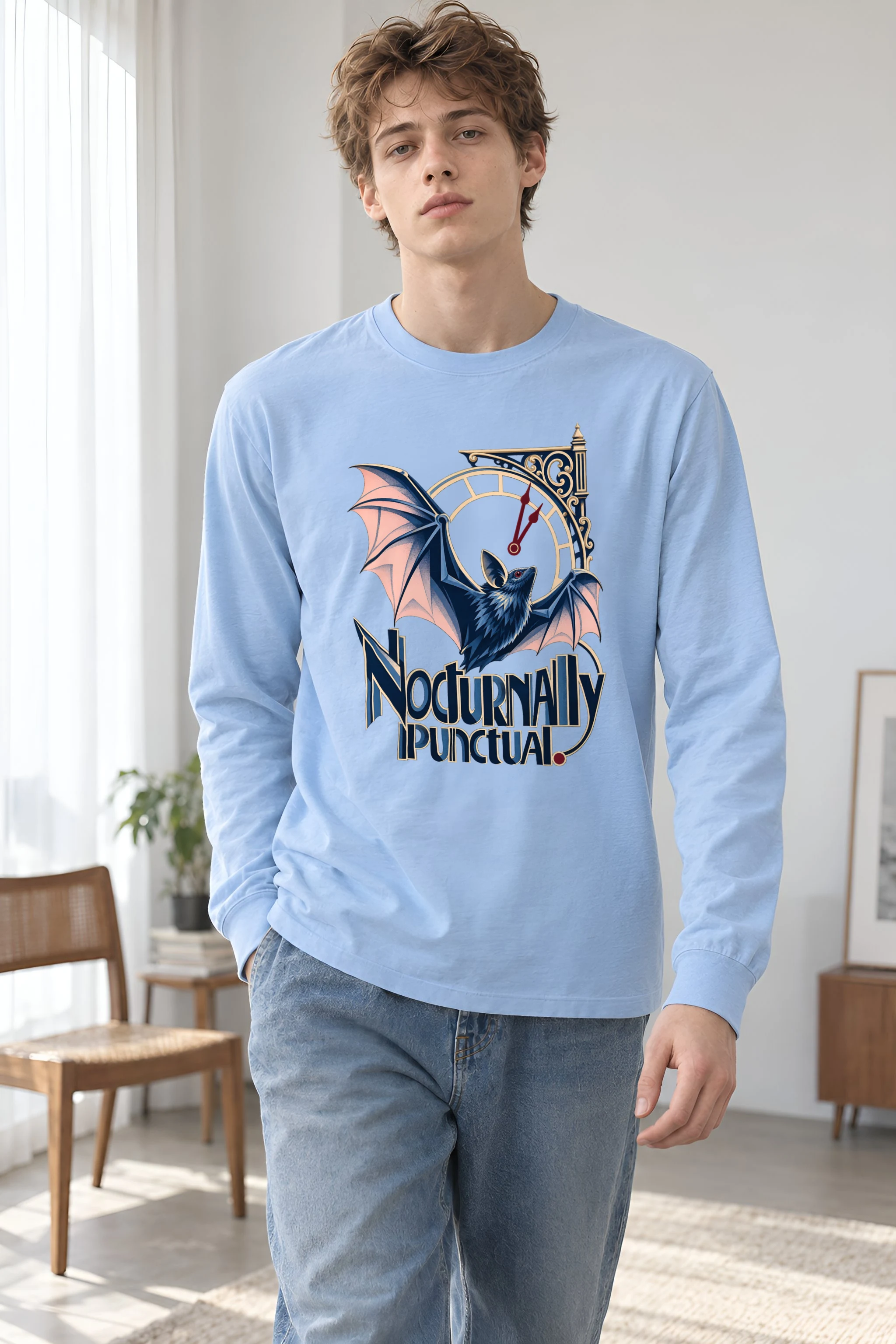 "Nocturnally Punctual" Unisex Longsleeve T-shirt