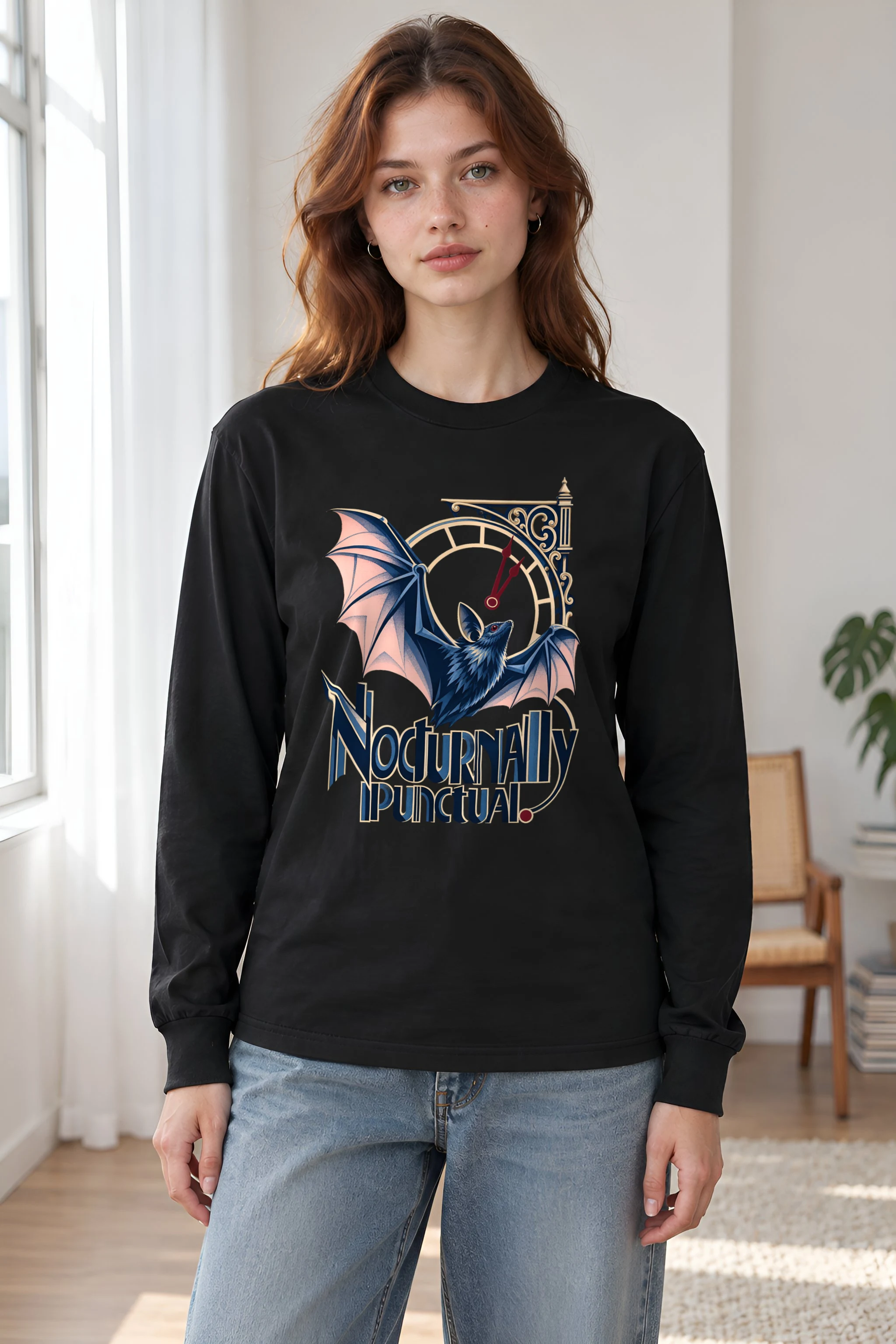 "Nocturnally Punctual" Unisex Longsleeve T-shirt
