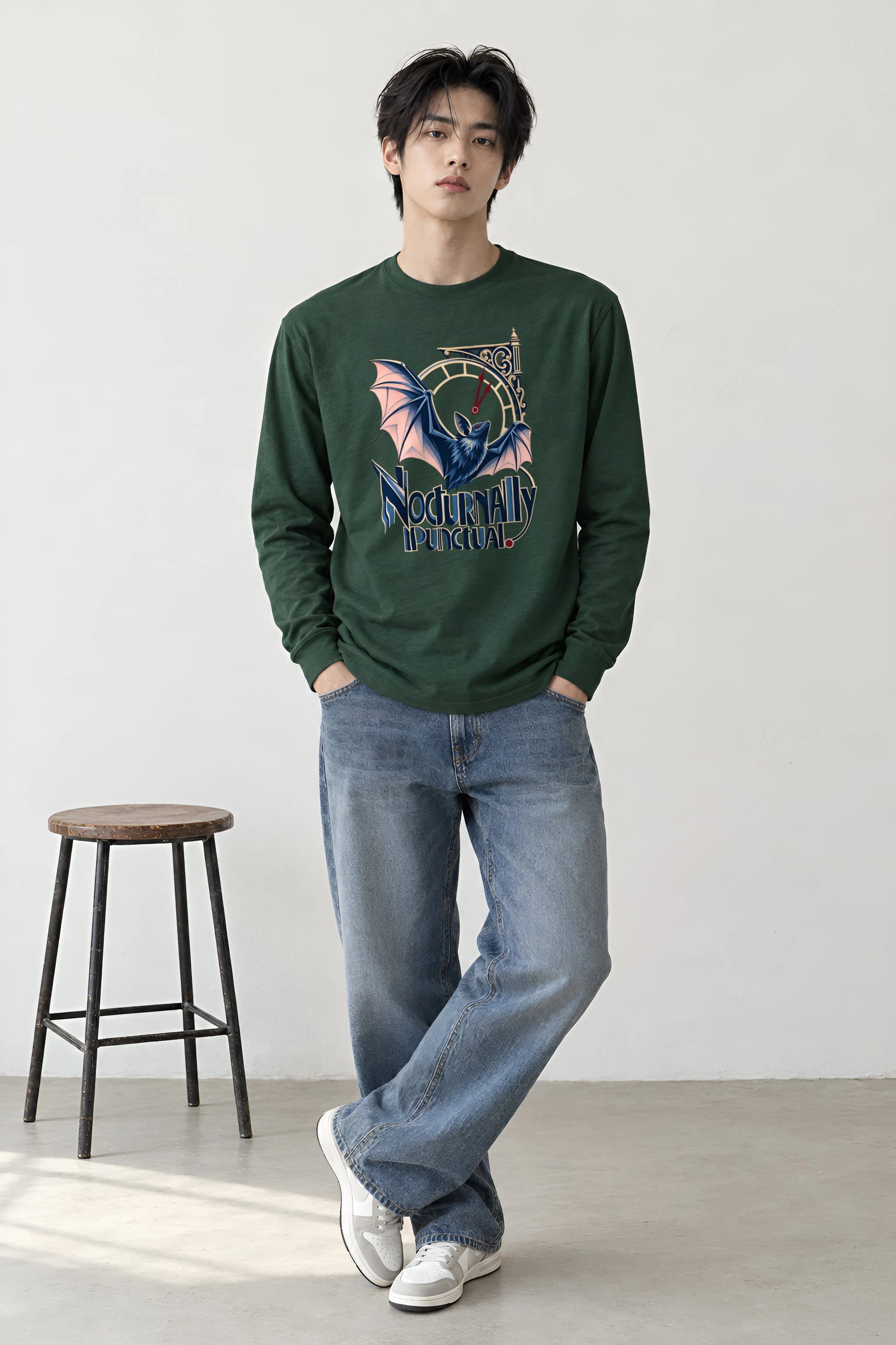 "Nocturnally Punctual" Unisex Longsleeve T-shirt