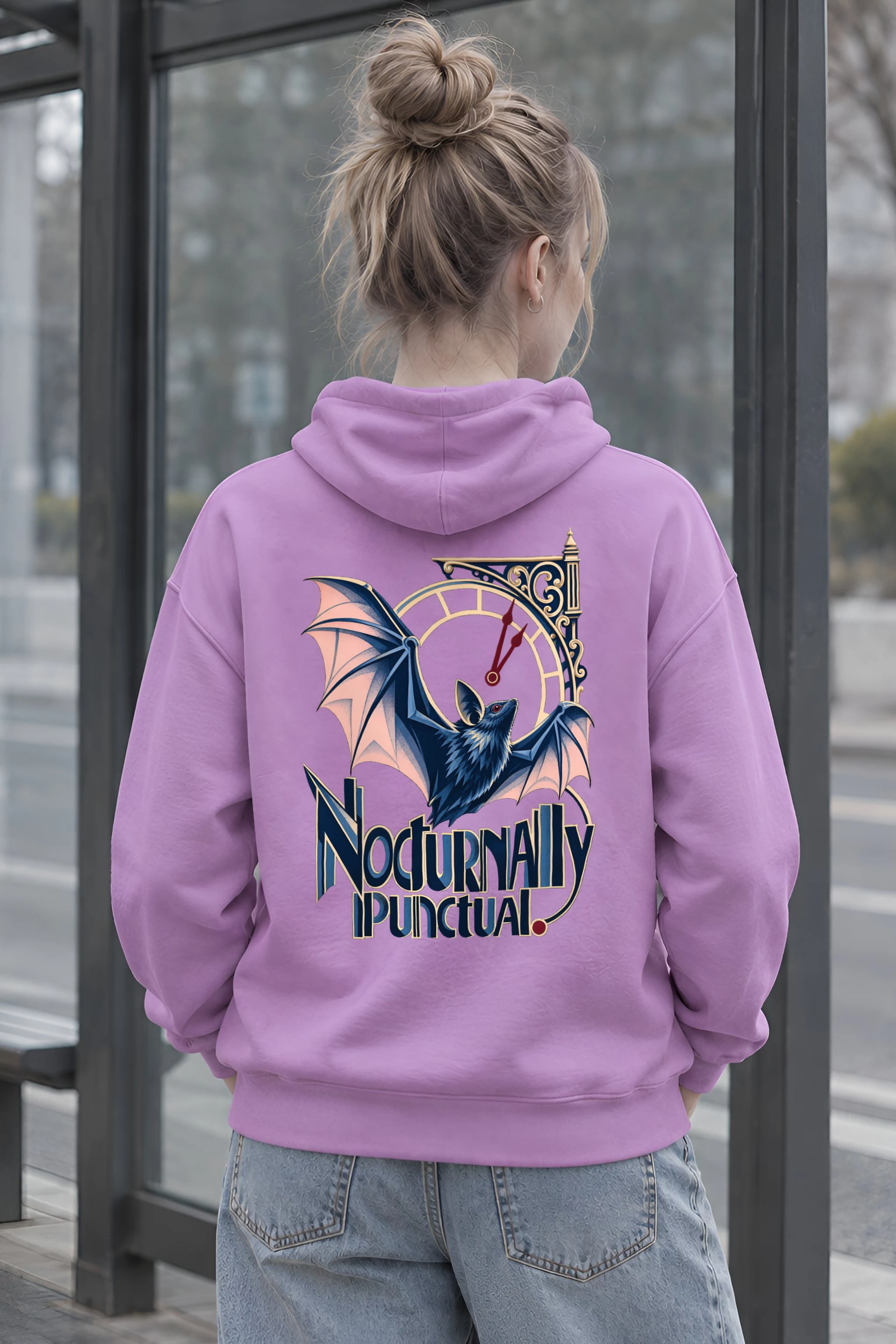 "Nocturnally Punctual" Unisex Pullover Hoodie