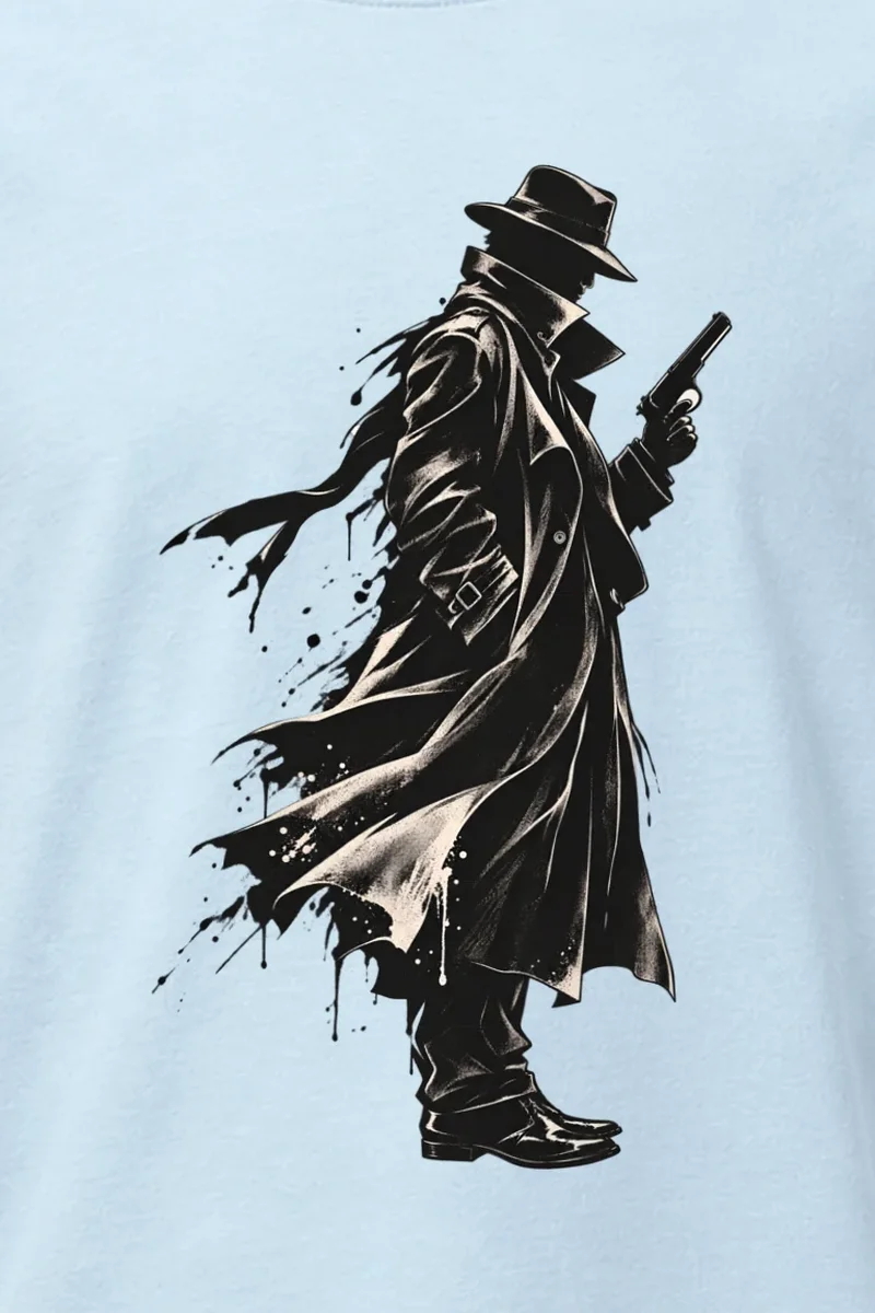 "Noir Spy Silhouette" Heavyweight Unisex Crewneck T-shirt