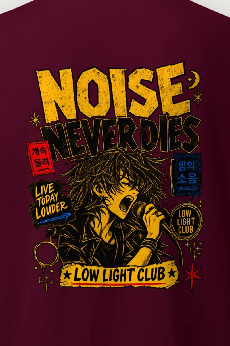 "Noise Never Dies" Heavyweight Unisex Crewneck T-shirt