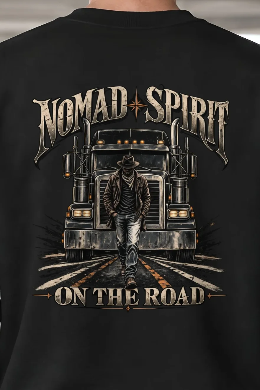 "Nomad Spirit" 1 Crewneck Sweatshirt - the graphic up close