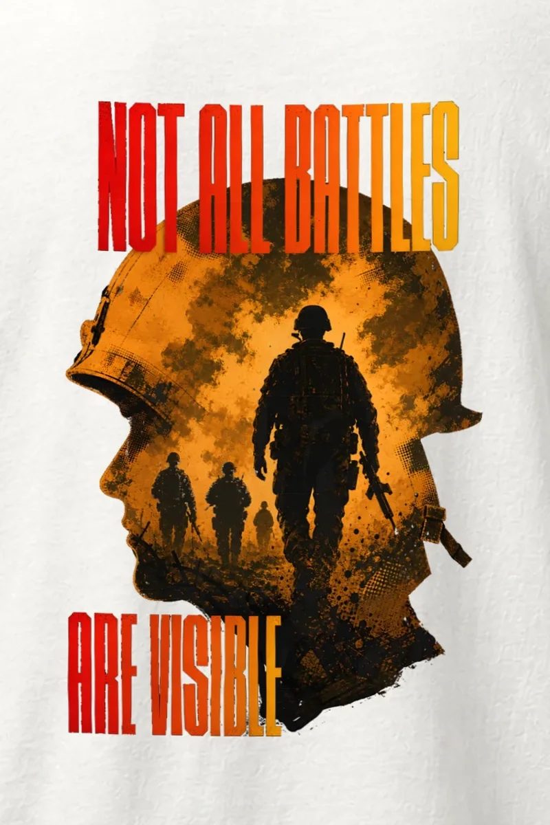 "Not all battles are visible" Heavyweight Unisex Crewneck T-shirt
