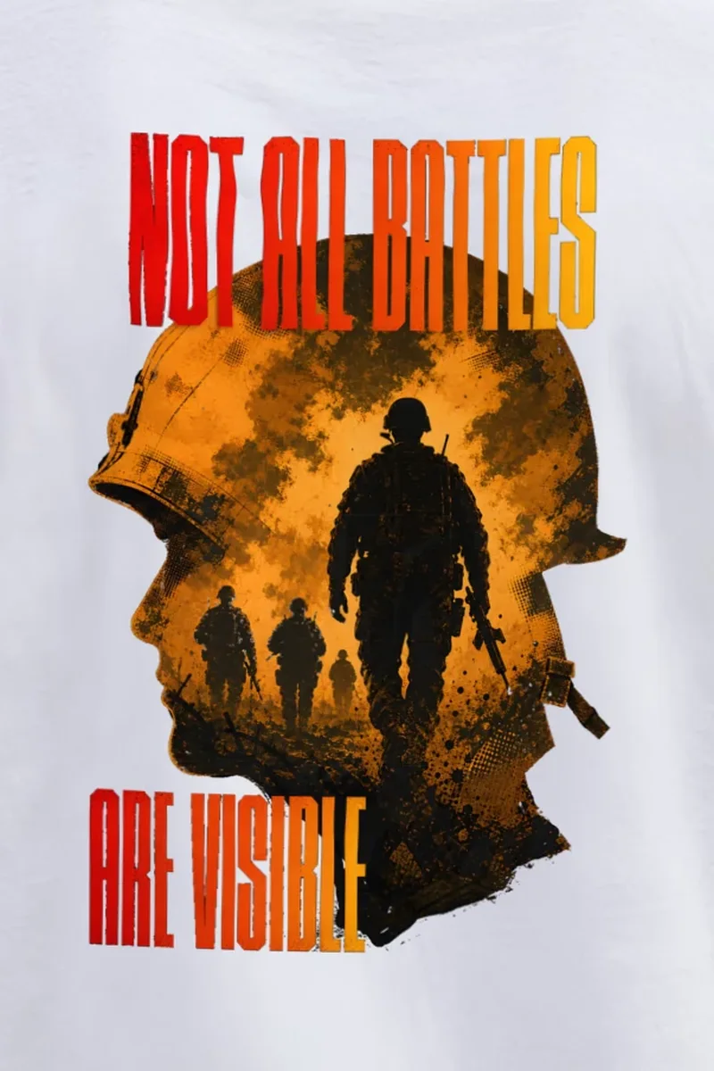 "Not all battles are visible" Heavyweight Unisex Crewneck T-shirt