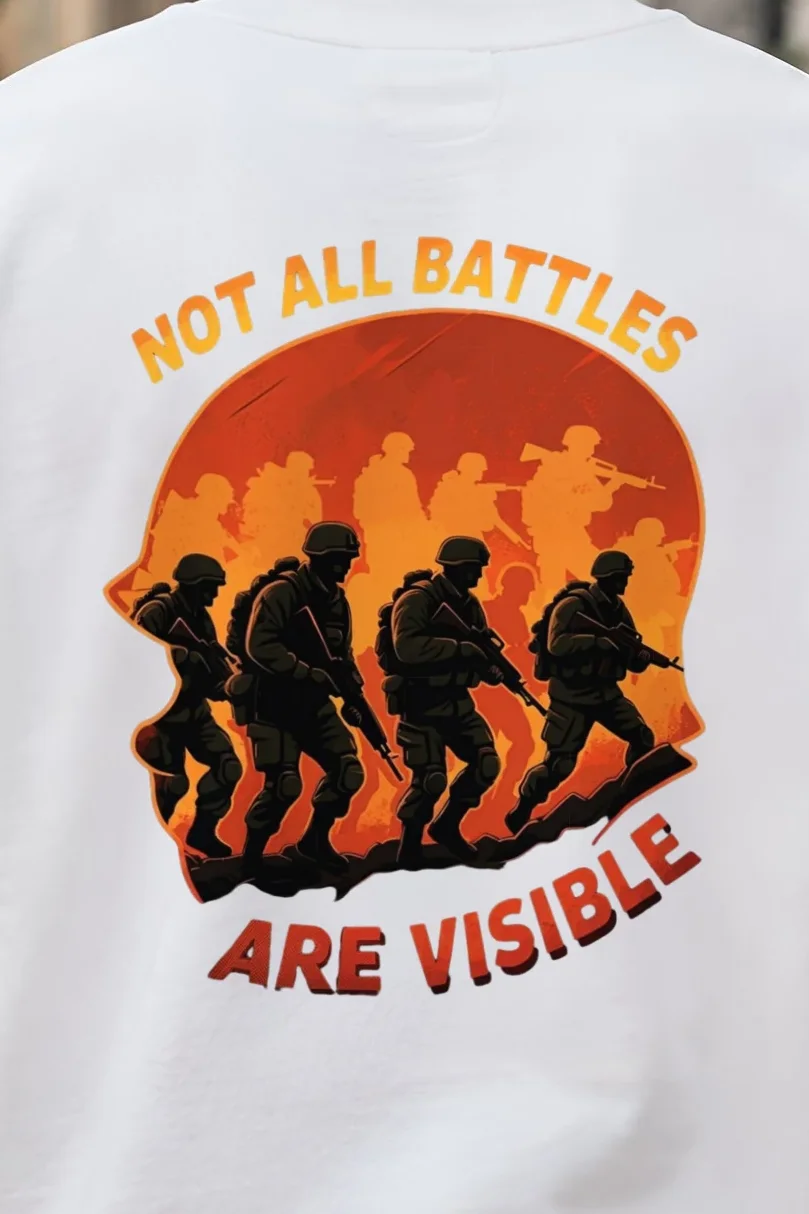 "Not All Battles" 1 Crewneck Sweatshirt - the graphic up close
