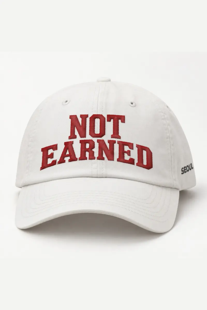 "Not Earned Collegiate Arches" Classic Dad Hat · Embroidered — white/cap-front
