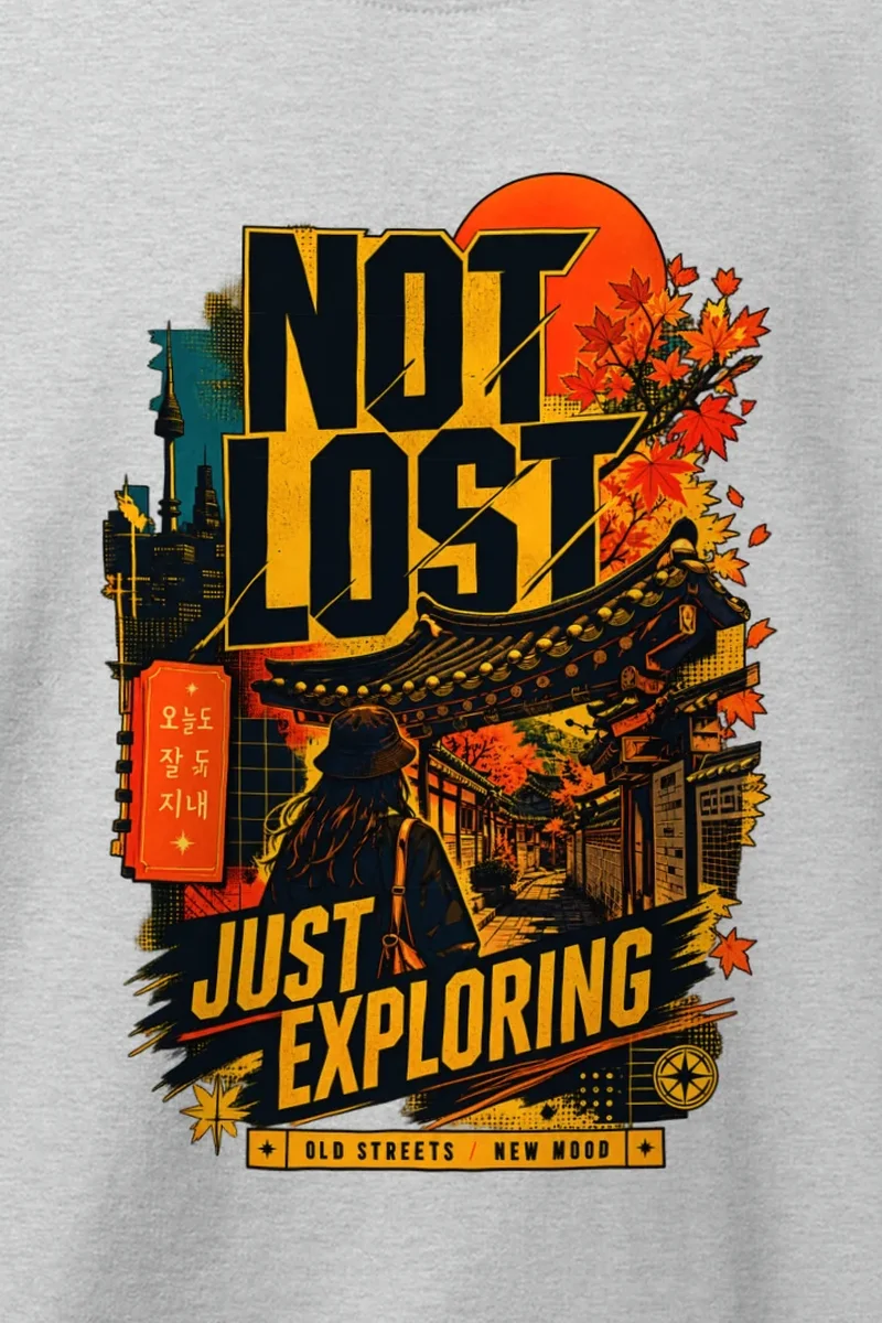 "Not Lost Just Exploring" Heavy Blend Unisex Crewneck Sweatshirt