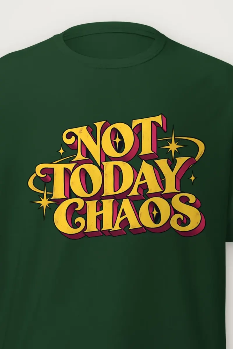 "Not Today Chaos" Heavyweight Unisex Crewneck T-shirt