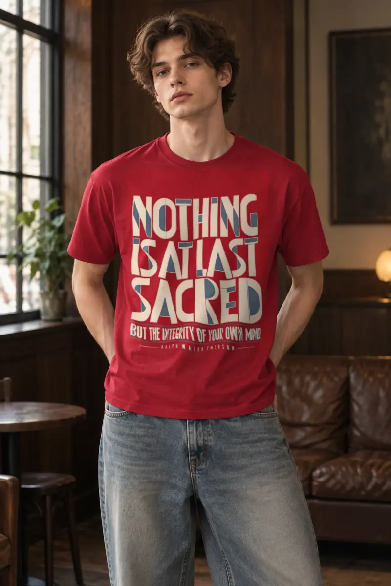 “Nothing Is at Last Sacred” Heavyweight Unisex Crewneck T-shirt