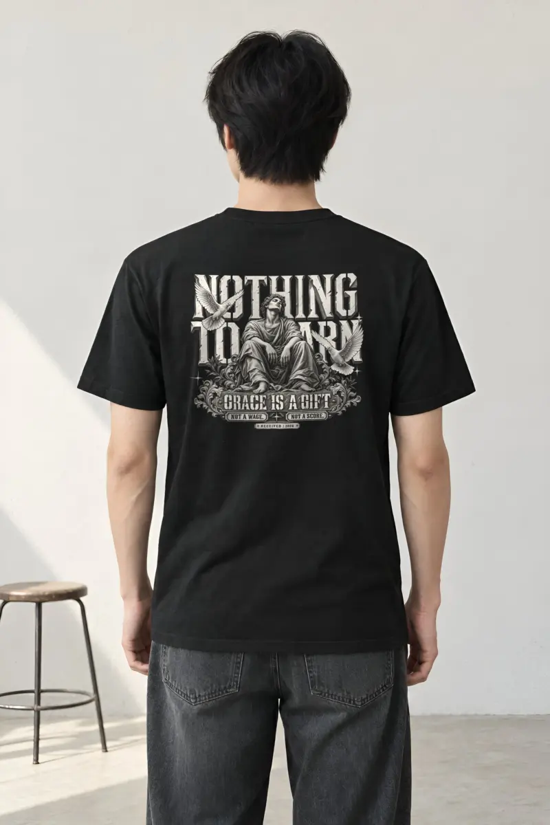 "Nothing to Earn Grace" Heavyweight Unisex Crewneck T-shirt