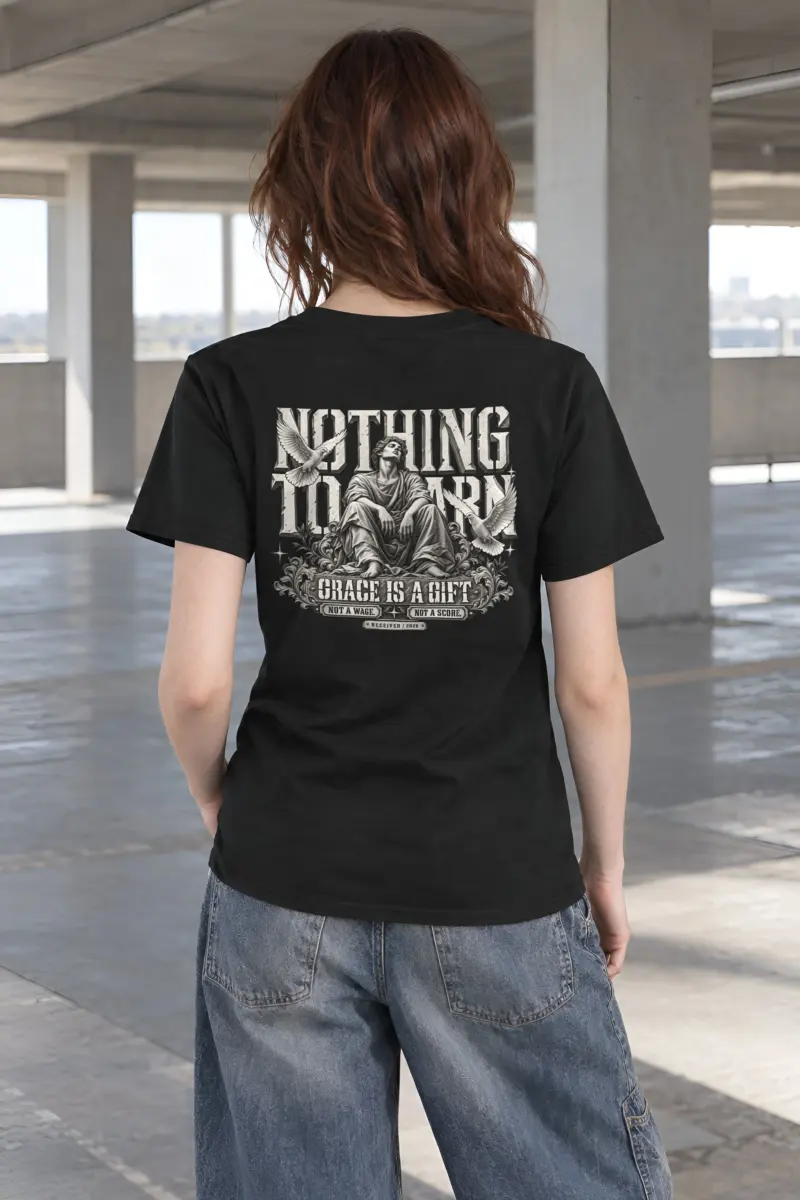 "Nothing to Earn Grace" Heavyweight Unisex Crewneck T-shirt