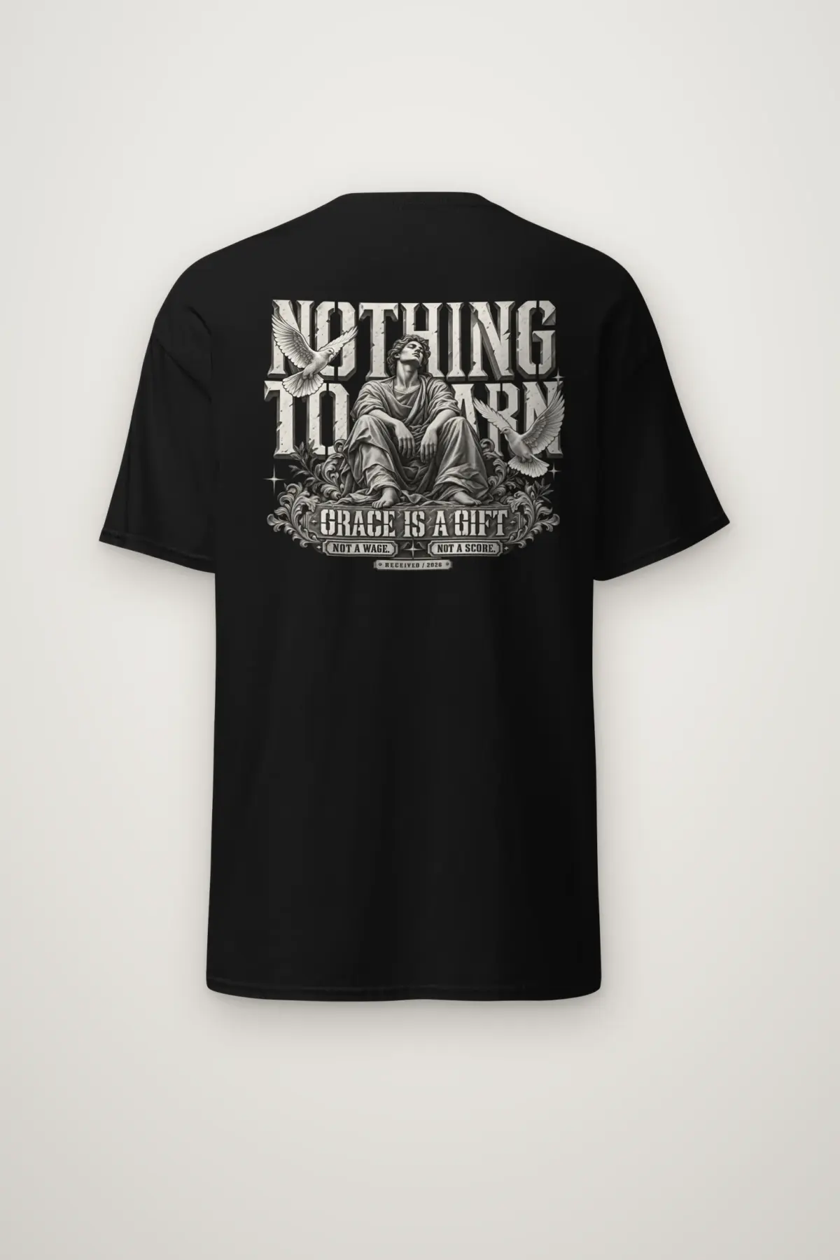 "Nothing to Earn Grace" Heavyweight Unisex Crewneck T-shirt