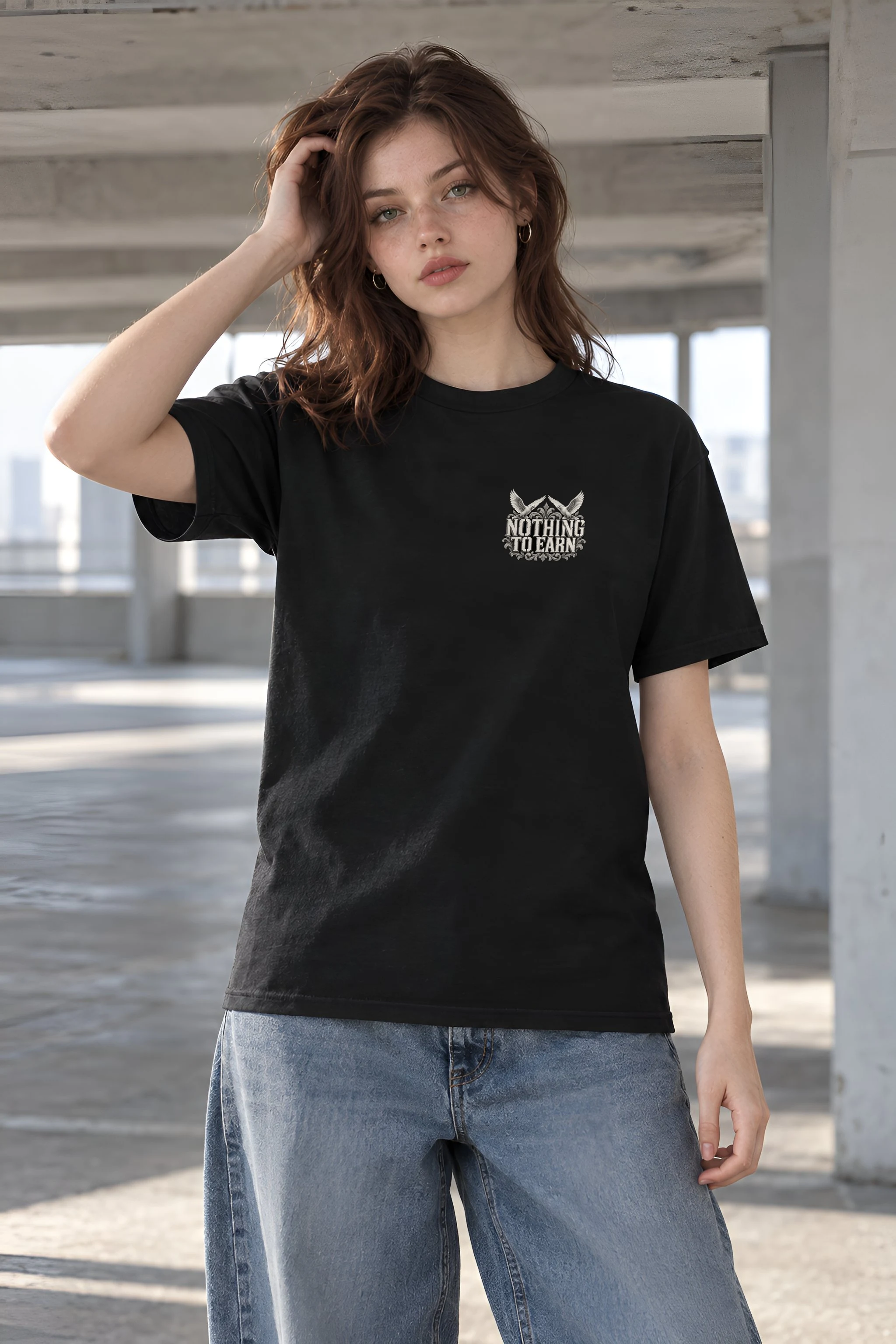 "Nothing to Earn Grace" Heavyweight Unisex Crewneck T-shirt