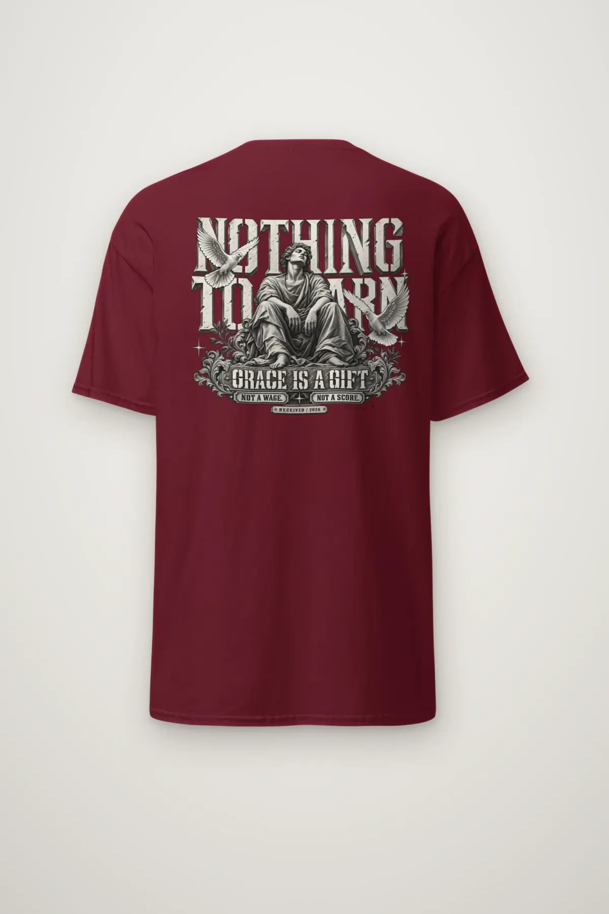 "Nothing to Earn Grace" Heavyweight Unisex Crewneck T-shirt