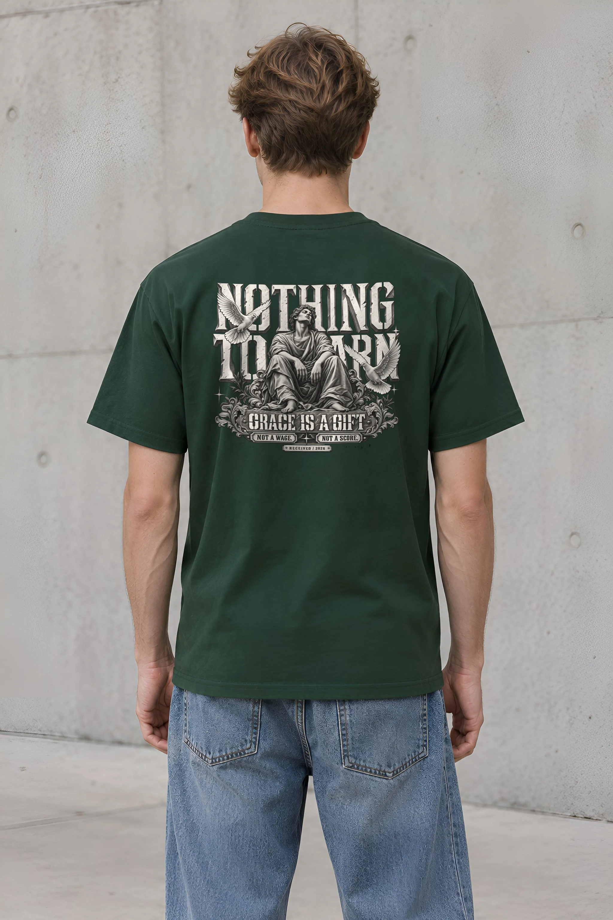 "Nothing to Earn Grace" Heavyweight Unisex Crewneck T-shirt