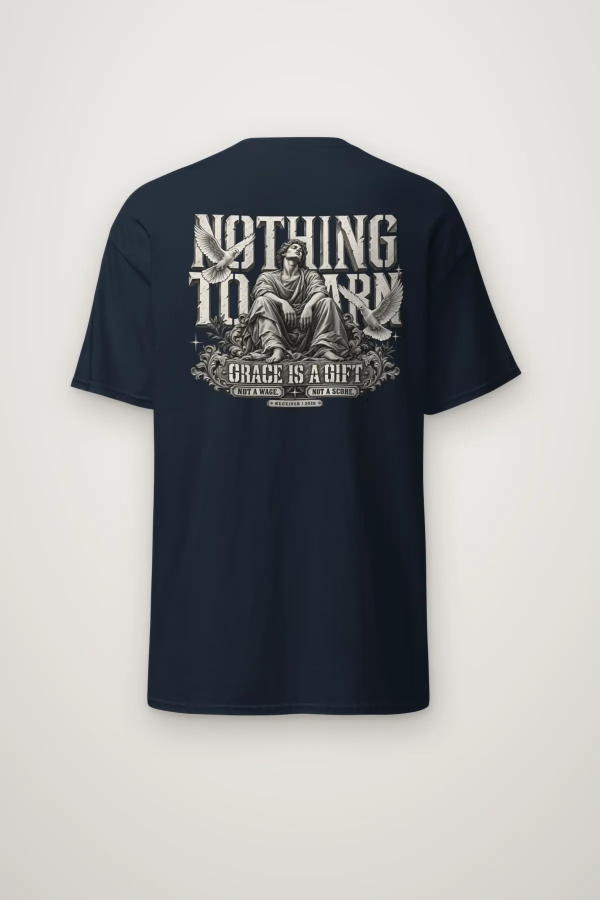 "Nothing to Earn Grace" Heavyweight Unisex Crewneck T-shirt