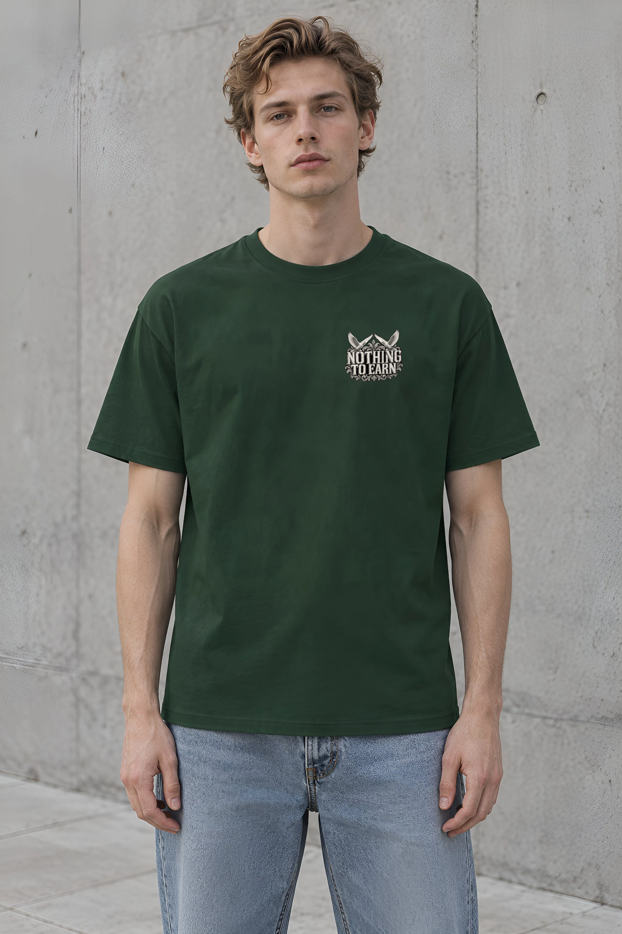 "Nothing to Earn Grace" Heavyweight Unisex Crewneck T-shirt
